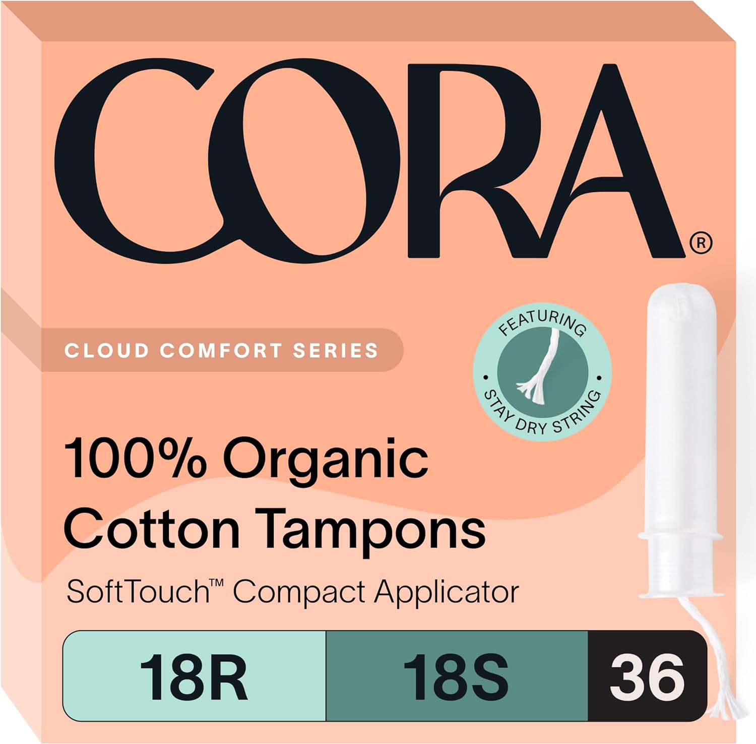 Detalle 2 de Cora Organic Tampons Multipack 144 Regular & Super 🩸