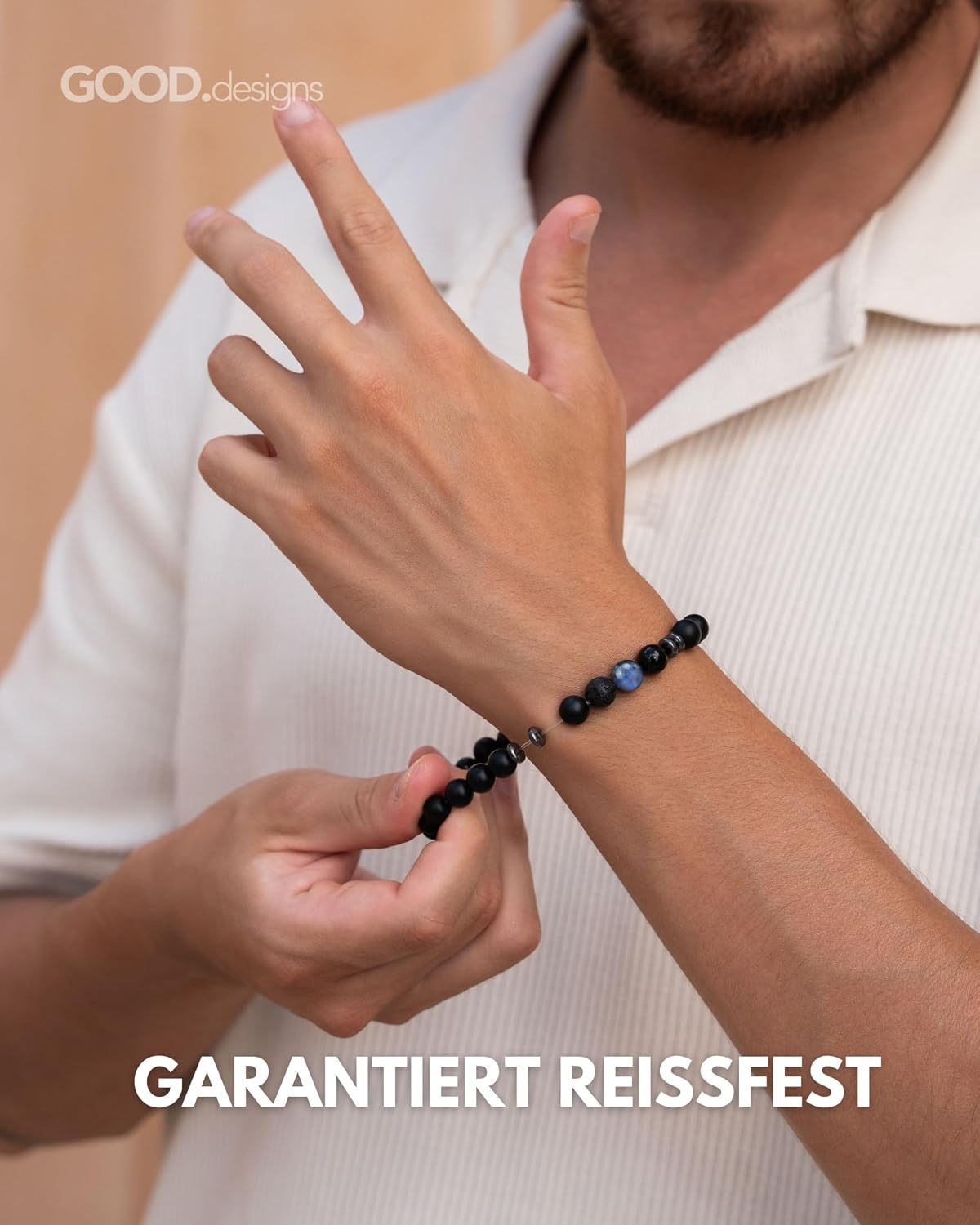Detalle 2 de GD GOOD.designs Perlenarmband Herren 8mm