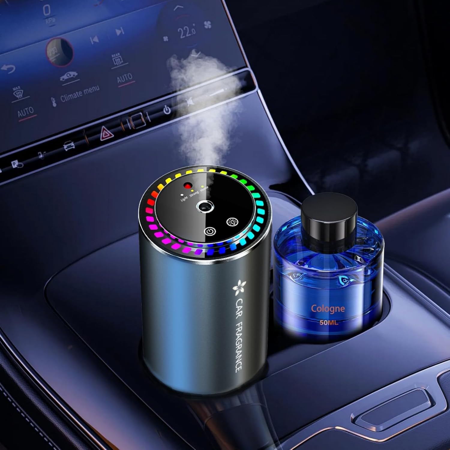 Towonshy BJ-579 Profumatore Auto Diffusore elettrico ricaricabile da 50 ml, ON/OFF automatico con sensore musicale e 3 modalità