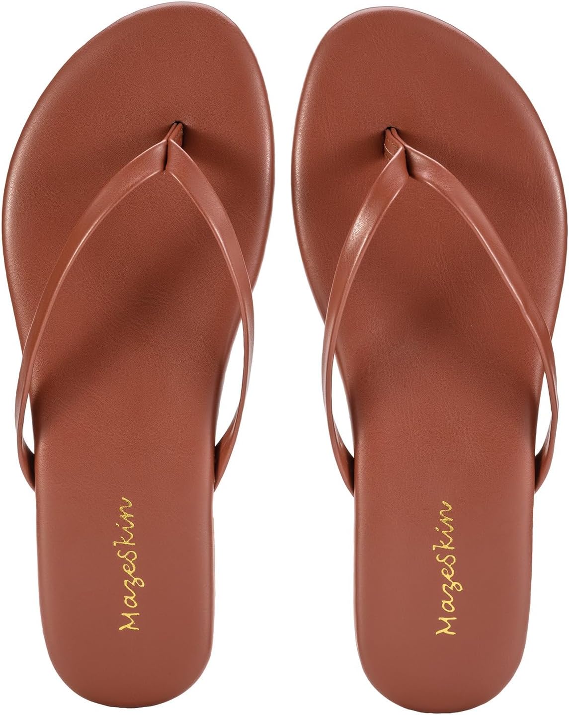 Detalle de Mazeskin Women's Memory Foam Comfortable Flat Thong Sandals