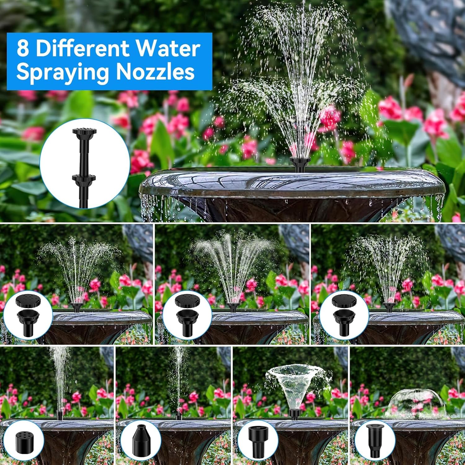 Thumbnail 4 de POPOSOAP 6.5W Solar Fountain Pump with Built-In Battery Backup