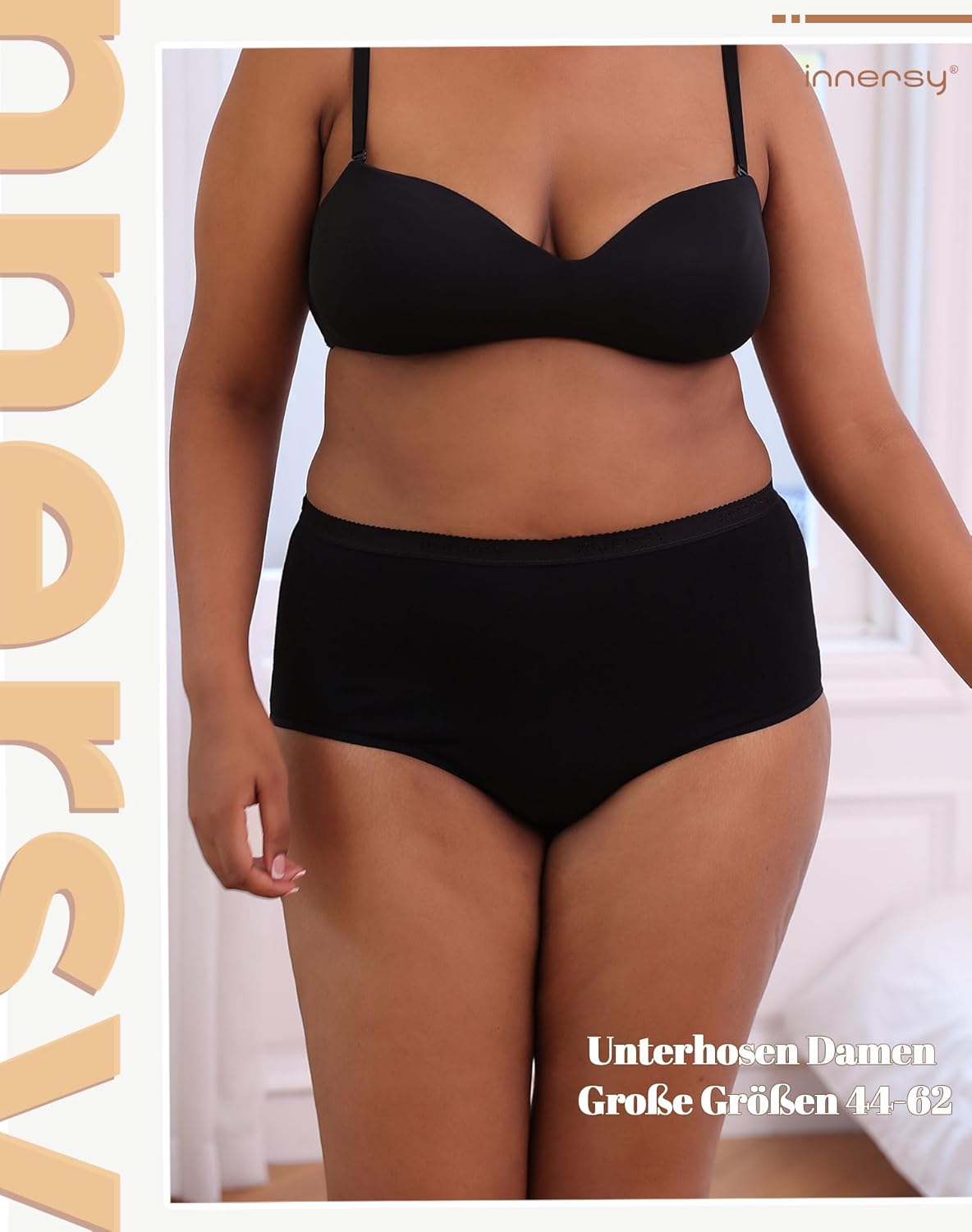 Thumbnail 1 de INNERSY Große Größe Damenunterwäsche: Baumwoll-High-Waist Maxi-Slip im 5er Pack