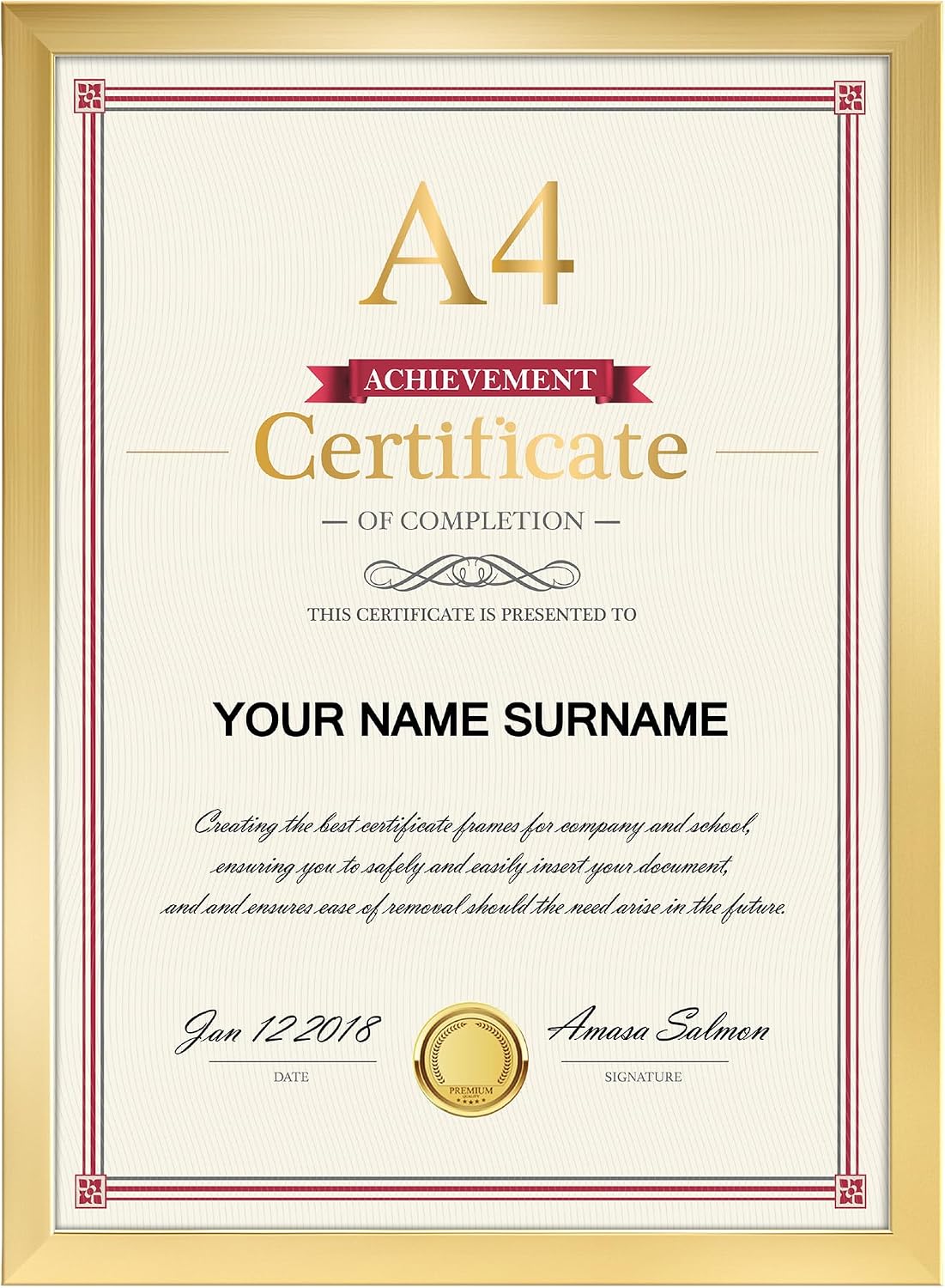 Detalle de Giftgarden Gold A4 Picture Frame review