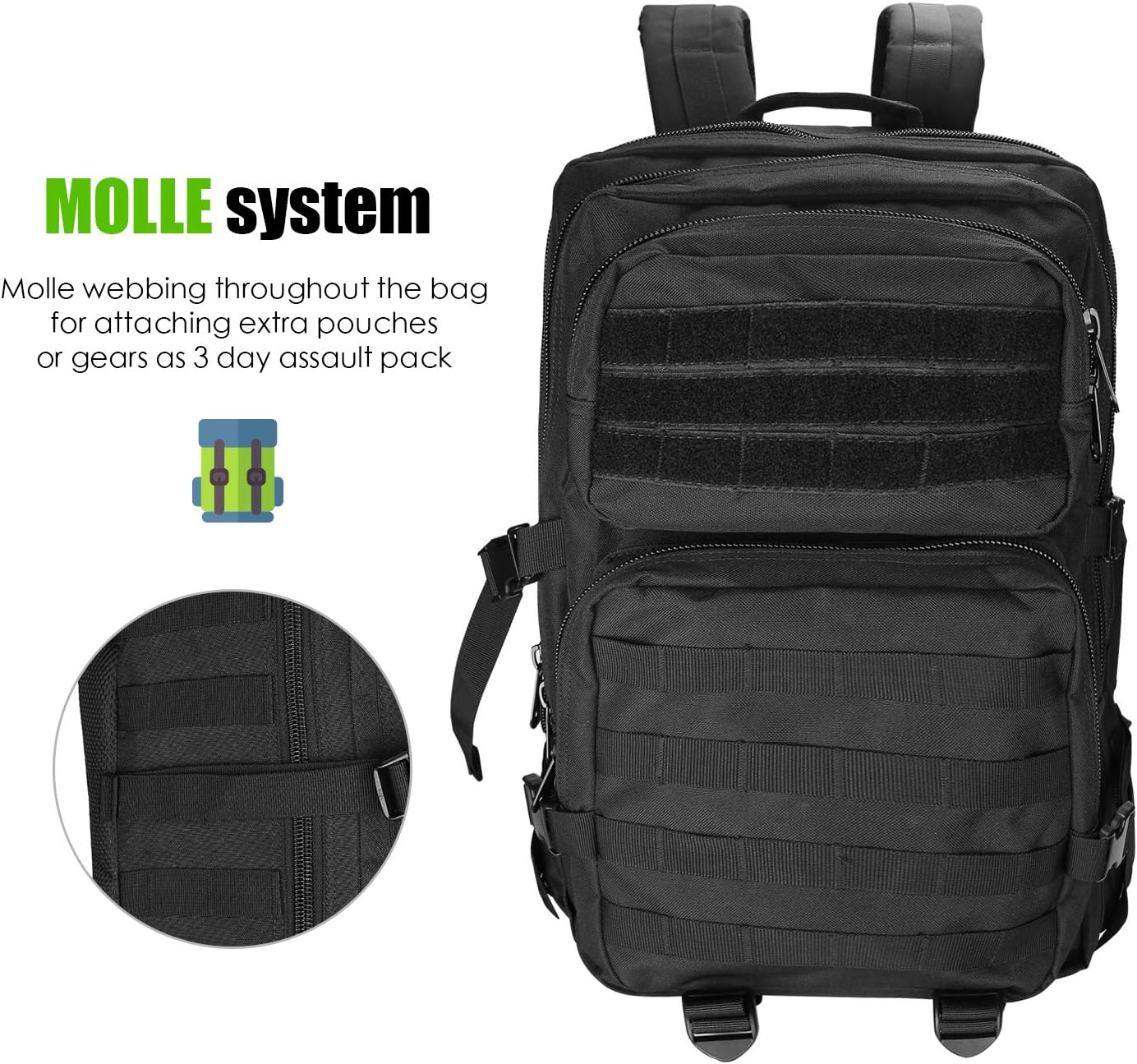 Thumbnail 6 de ProCase 40L Militär Taktischer Rucksack 40L