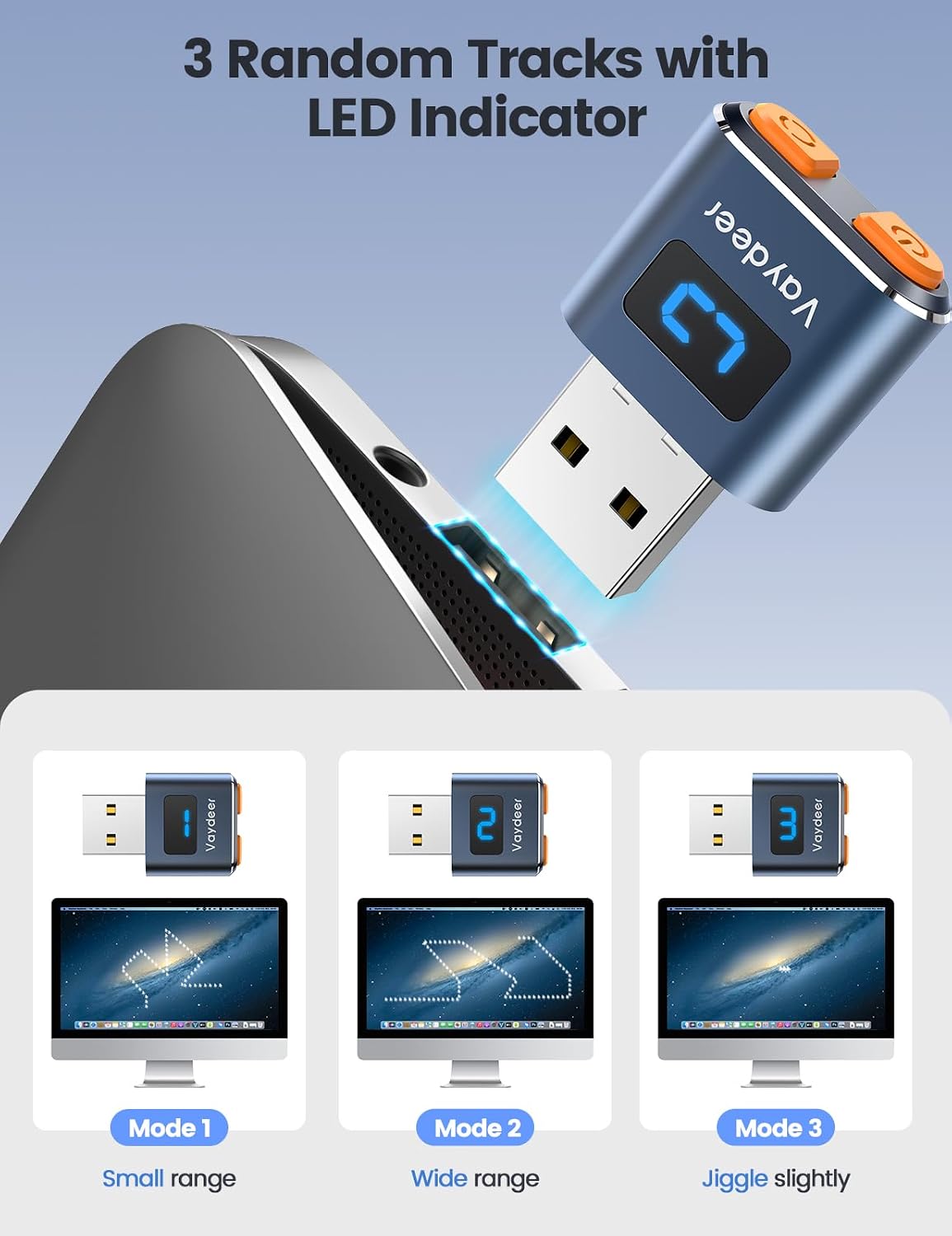 Detalle de VAYDEER USB Mouse Jiggler 3 modes