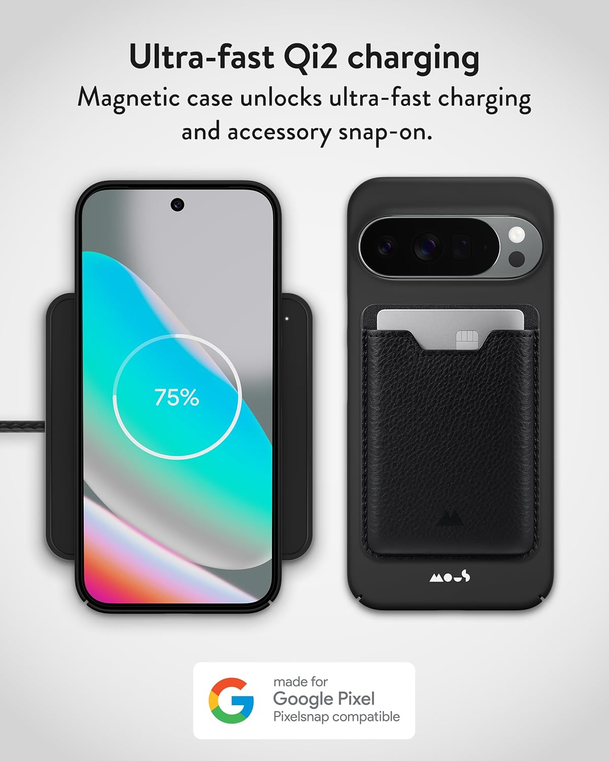 Thumbnail 2 de Mous Super Thin case for Google Pixel 10/10 Pro (2025) — Qi2 MagSafe & Pixelsnap compatible, anti-scratch, black