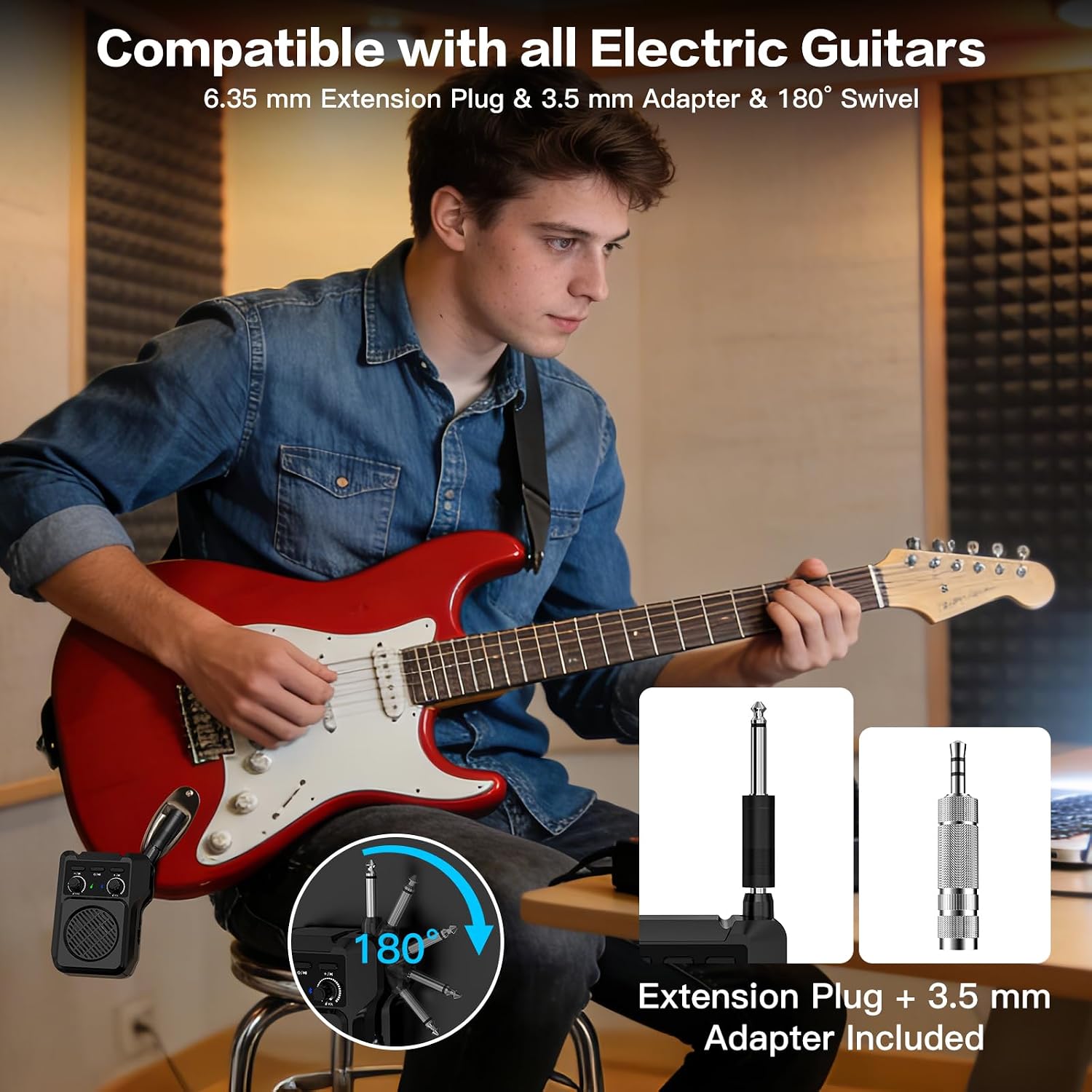 Detalle 2 de ZealSound Q1 5W Mini Guitar Amp with Bluetooth and Four Built-In Effects