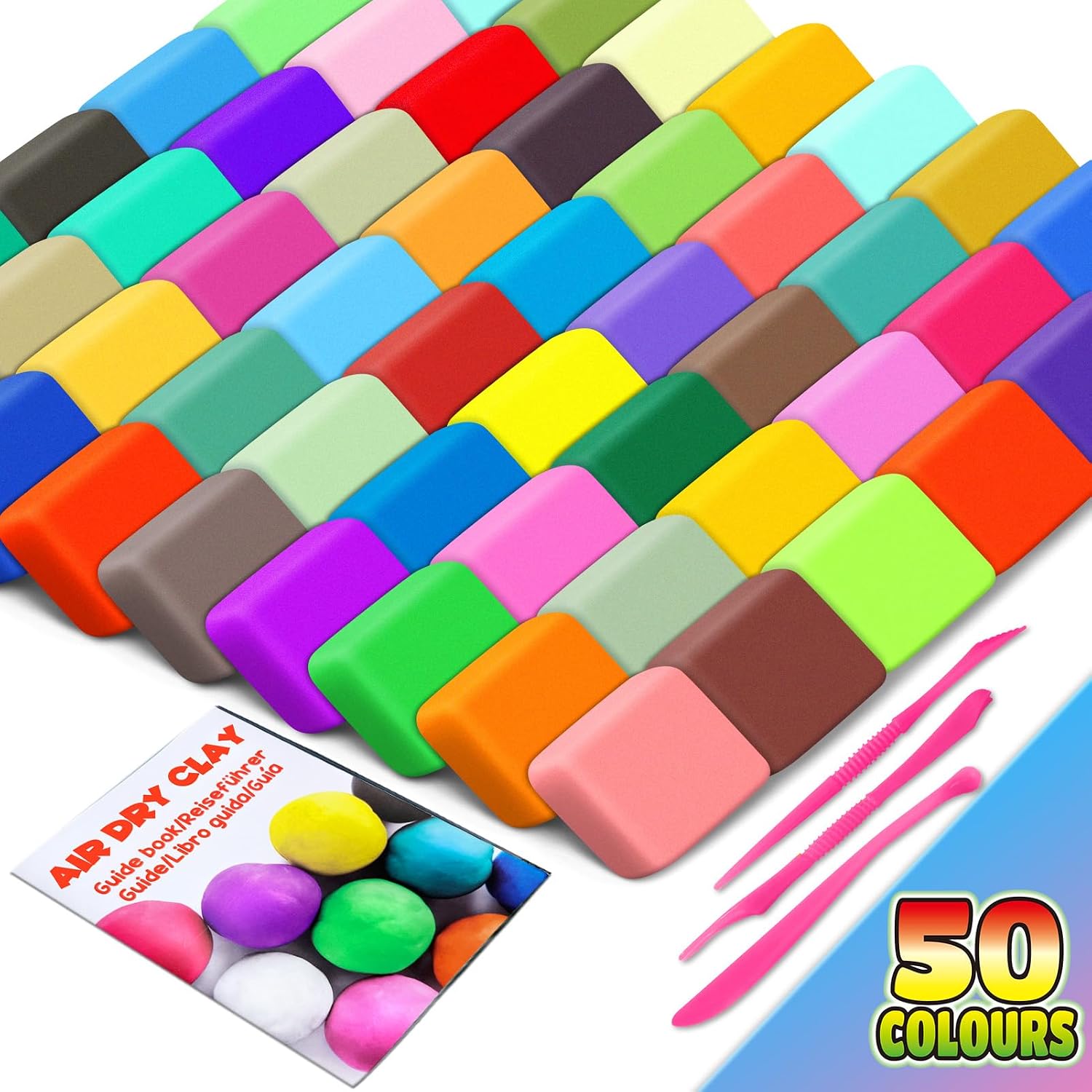 Detalle 2 de Air Dry Clay modelling set 50 colours