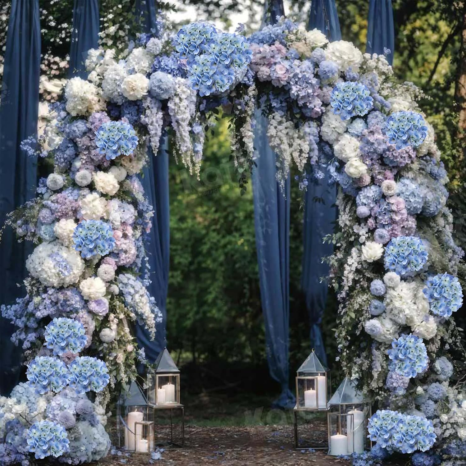 Thumbnail 6 de Coferset Artificial Hydrangea Flowers, 6.5-Inch Heads