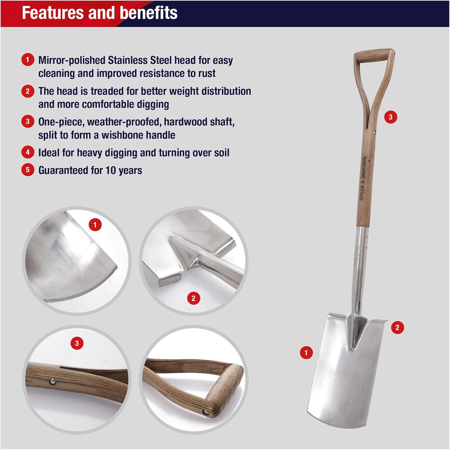 Thumbnail 1 de Spear & Jackson 4450DS Traditional Stainless Digging Spade