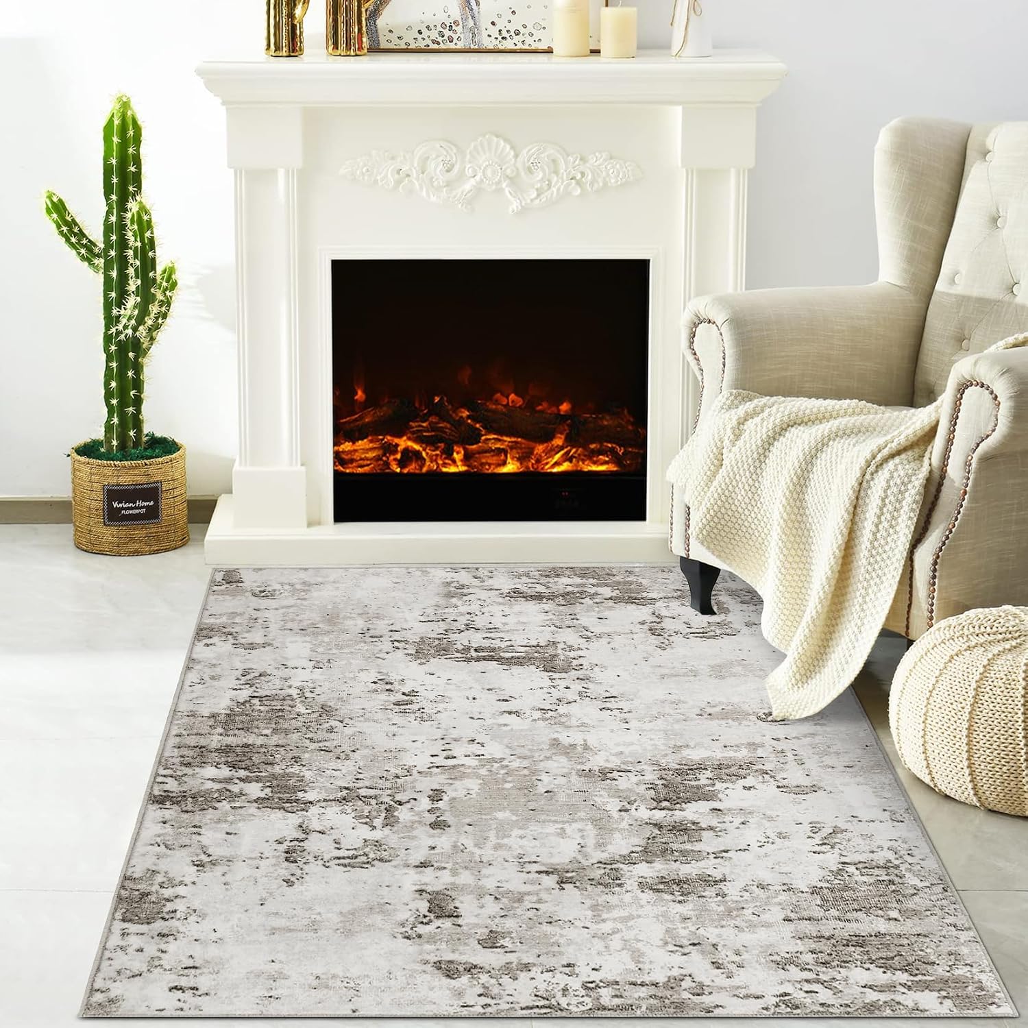 Thumbnail 6 de GarveeHome 2' x 3' Abstract Area Rug, Low-Pile, Washable, Non-Slip