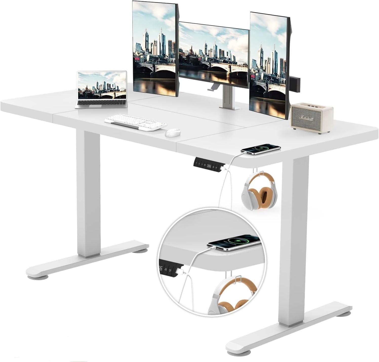 Detalle de TRIUMPHKEY 0287 elektrisch in hoogte verstelbaar bureau, 140 x 70 cm