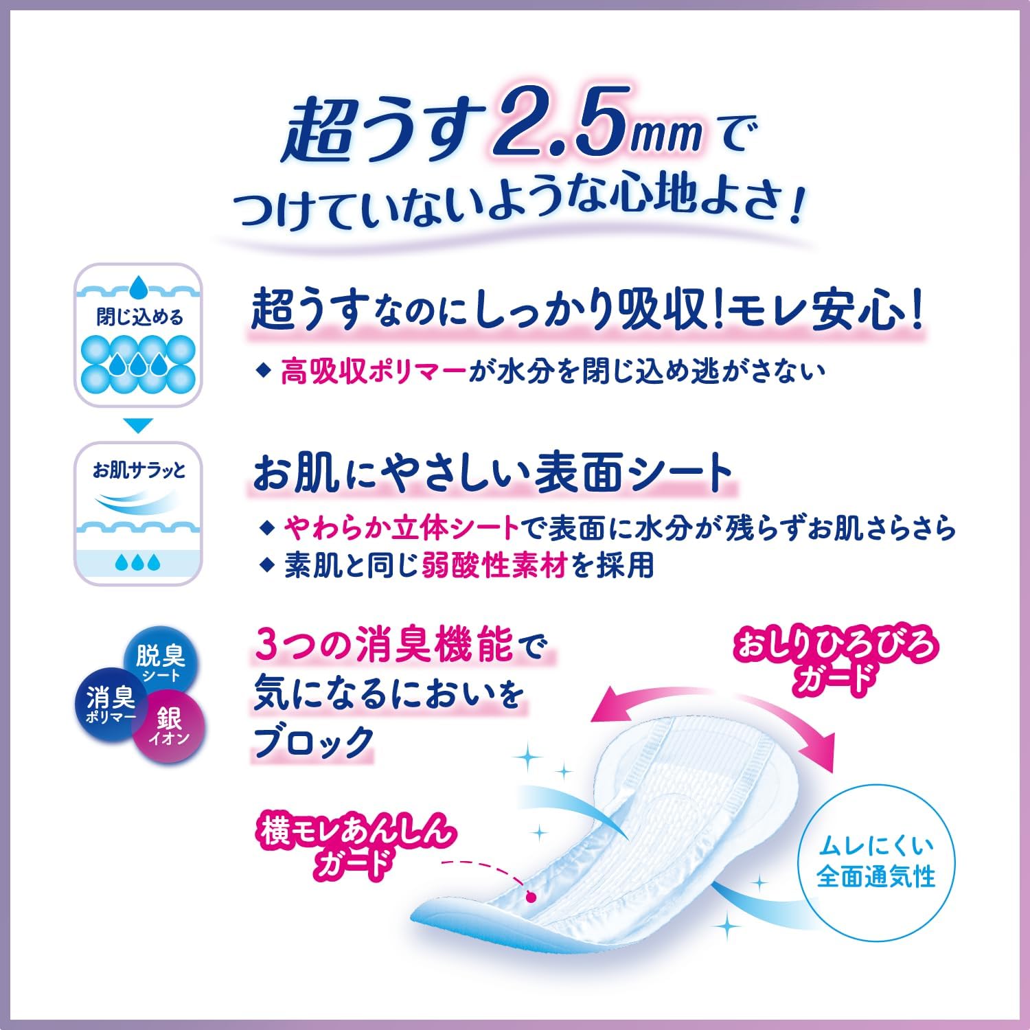 Thumbnail 2 de リフレ 超うす安心パッド 230cc 尿漏れパッド 29cm・2.5mm・48枚