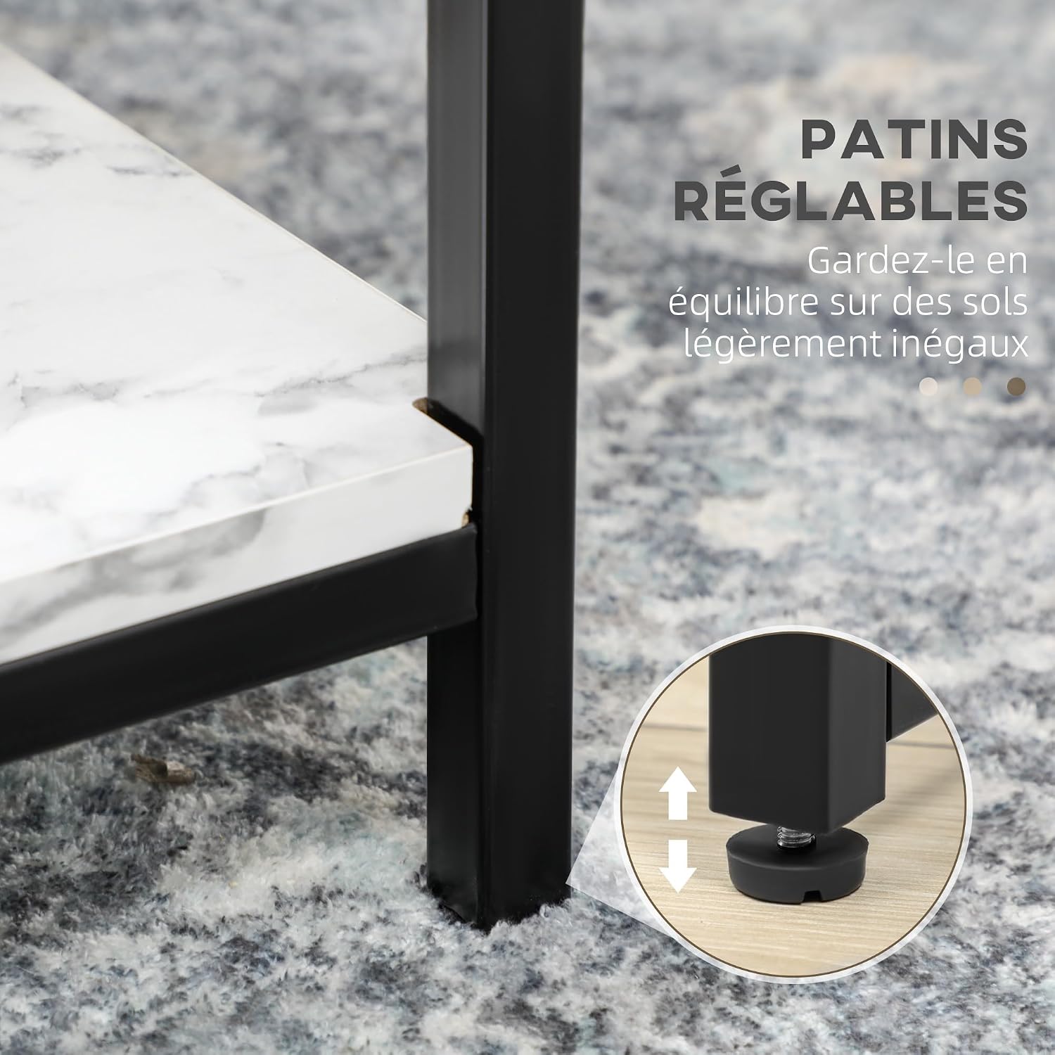 Thumbnail 5 de HOMCOM Lot de 2 tables gigognes 2 pièces