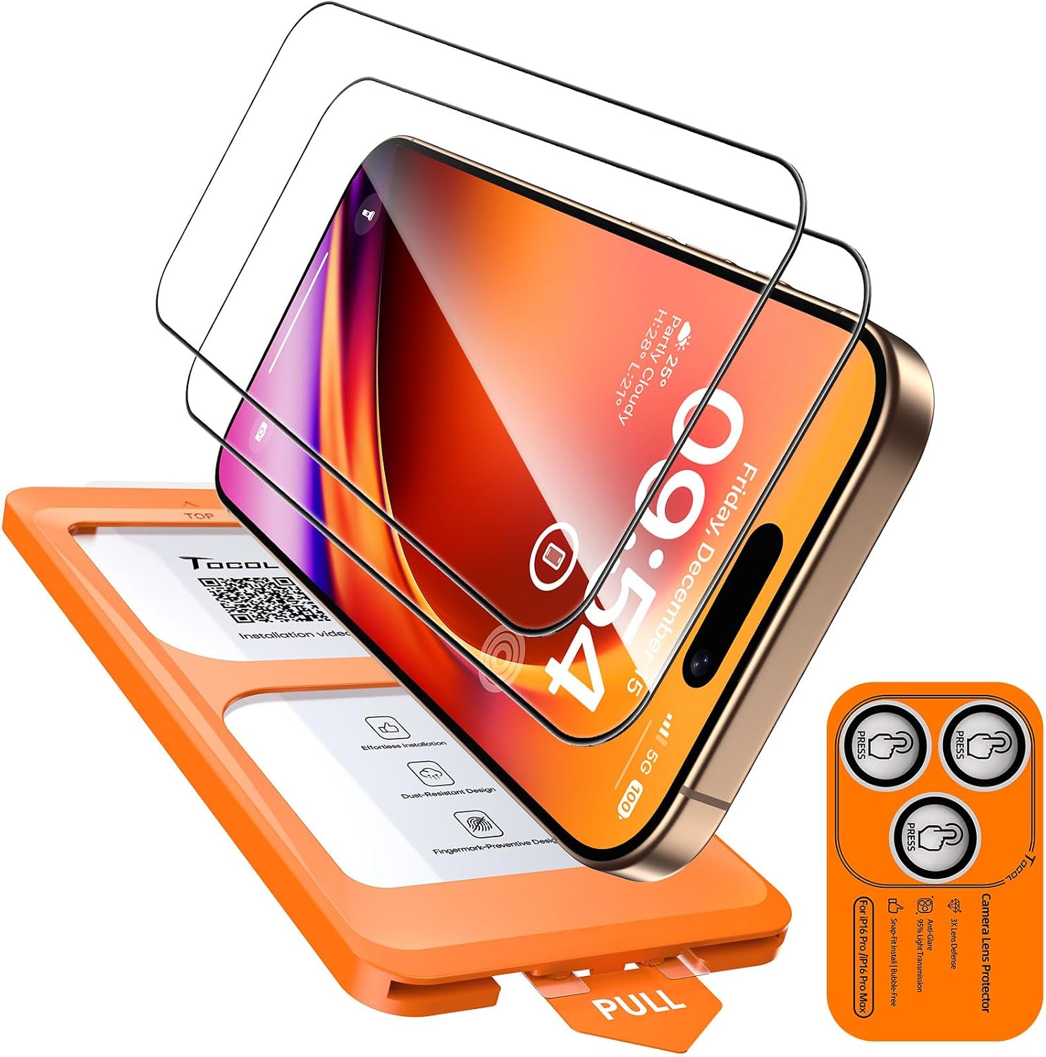 Detalle de iPhone 16 Pro screen protector 6.3 inch