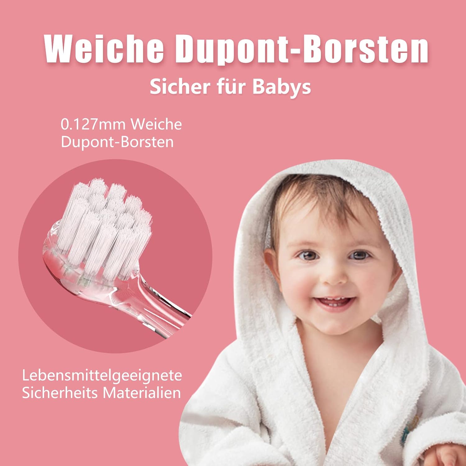 Detalle de Seago SG-513 Elektrische Zahnbürste für Kinder 0–3 Jahre – sicher, sanft und spielerisch