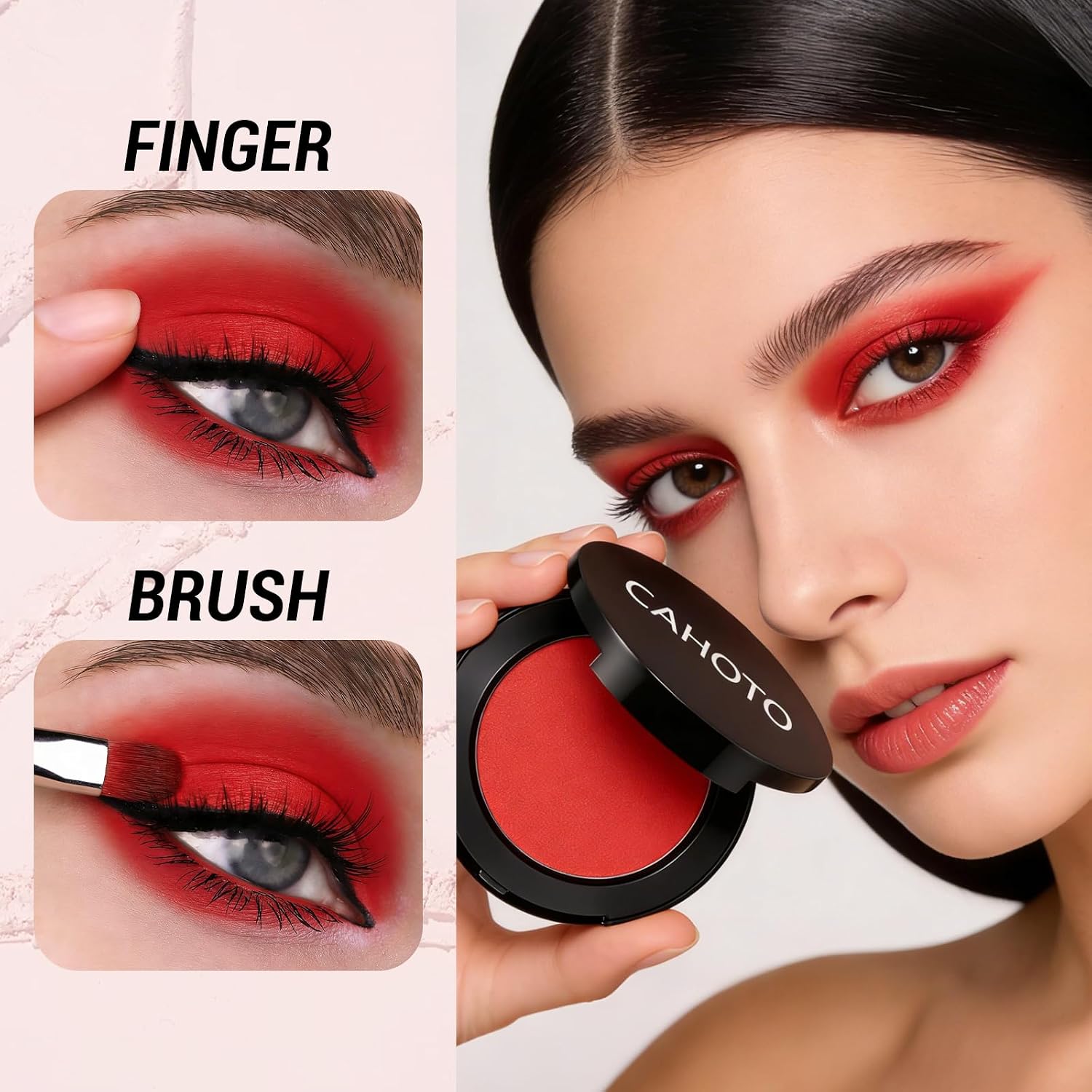 Detalle de CAHOTO Pearlized Brown Shimmer Eyeshadow Single with Mirror, Pressed Powder