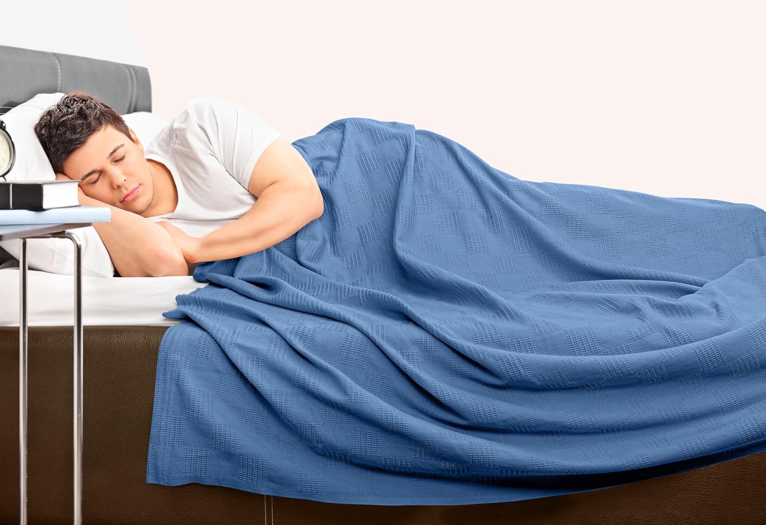 Thumbnail 6 de Utopia Bedding koc bawełniany 228 × 228 cm, 350 g/m², Wedgewood