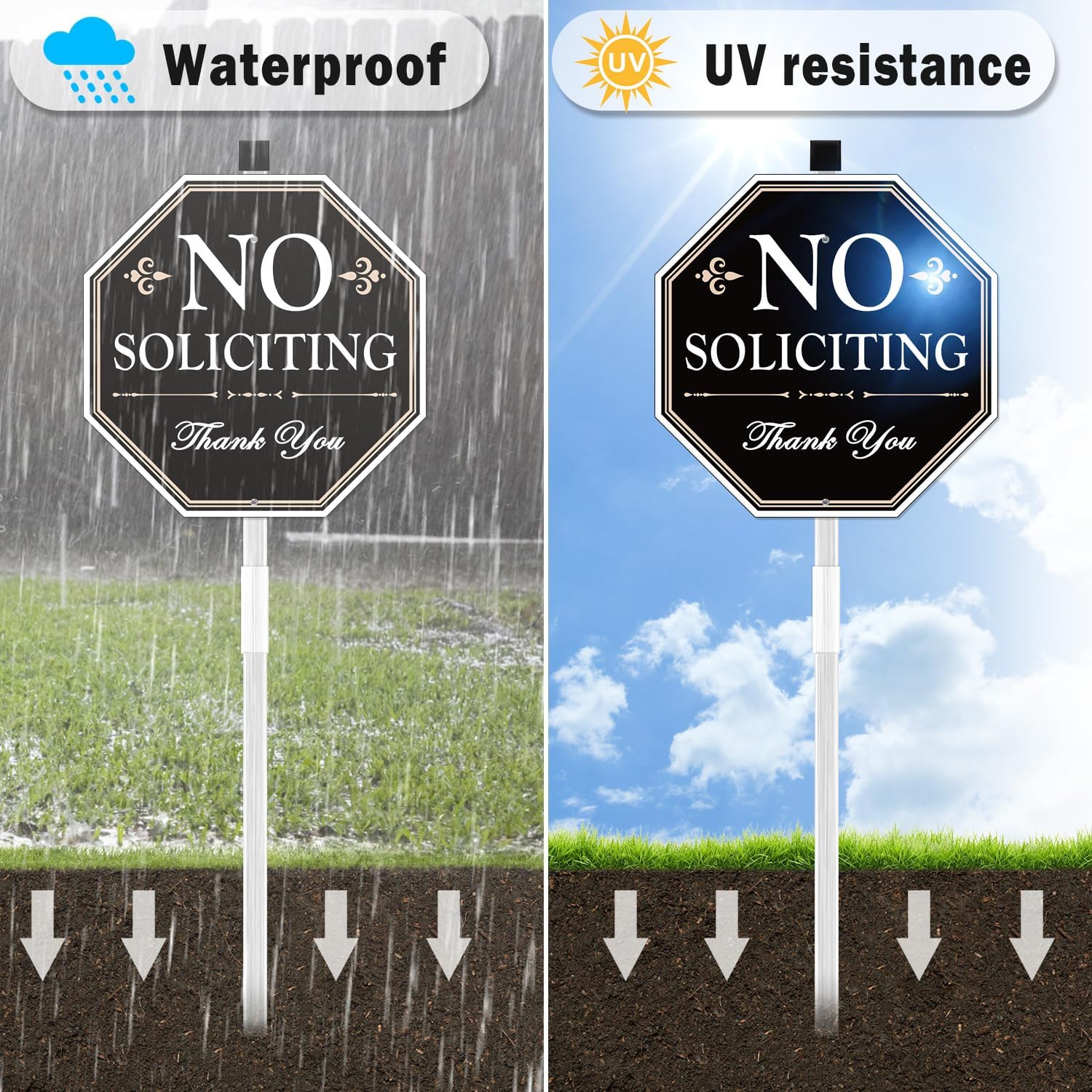 Detalle de Multiwins No Soliciting Yard Sign, Aluminum