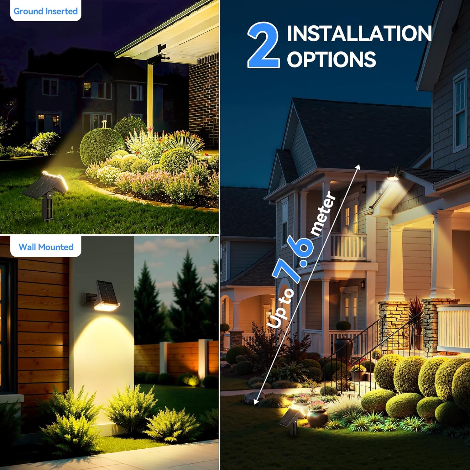 Thumbnail 1 de TuyLuxe 4 Pack Solar Spot Lights Outdoor Garden