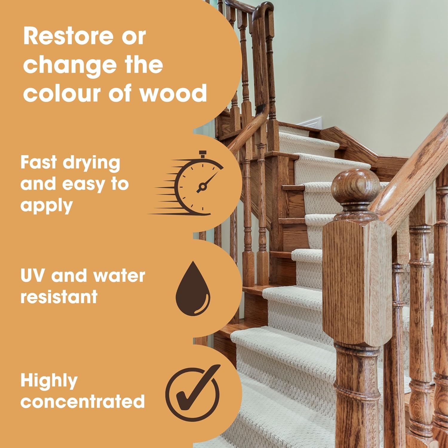Thumbnail 1 de Furniture Clinic Wood Stain (Mahogany) – Fast Drying, Water Based, 5L