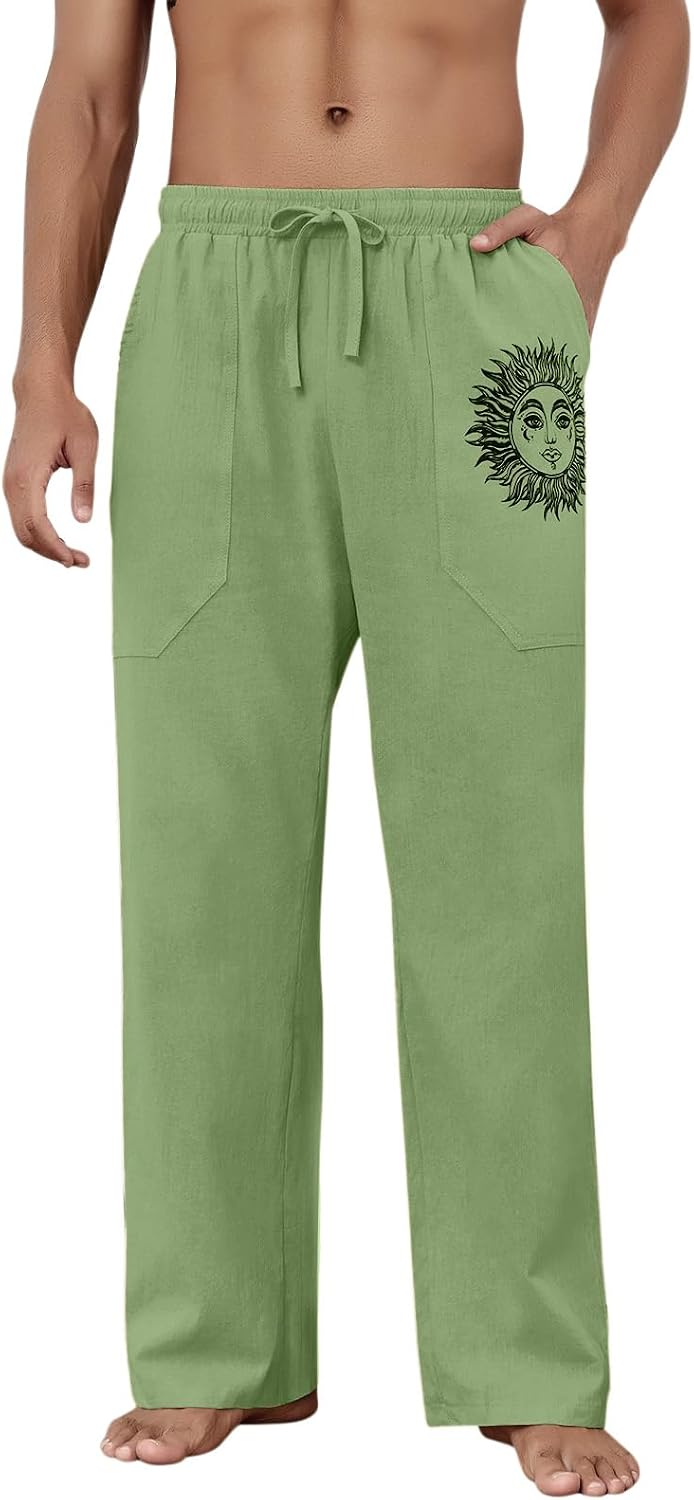 Detalle 2 de Puimentiua Leinenhose Herren 2 Taschen S-3XL