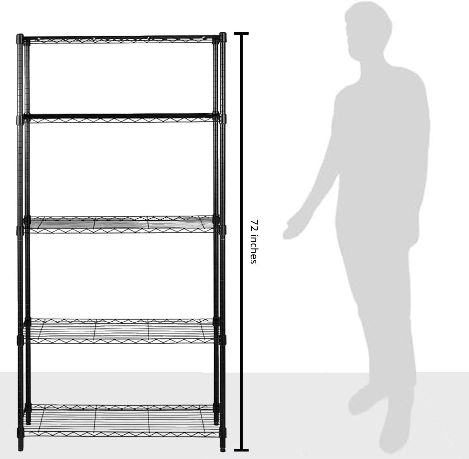 Thumbnail 6 de Amazon Basics regał magazynowy, 5 półek, stalowa konstrukcja, udźwig do 795 kg