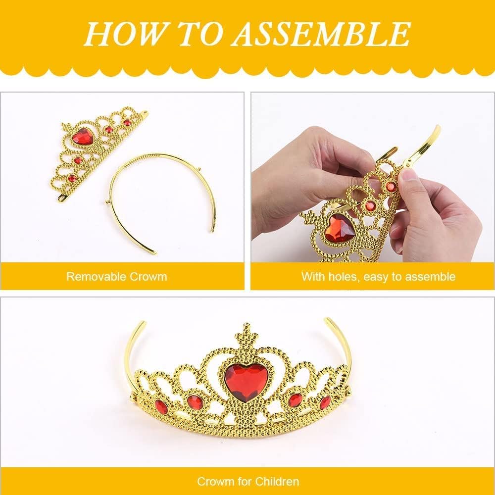 Thumbnail 6 de Vicloon Belle Costume – Costume Principessa Belle per Bambine con Corona, Bacchetta e Guanti