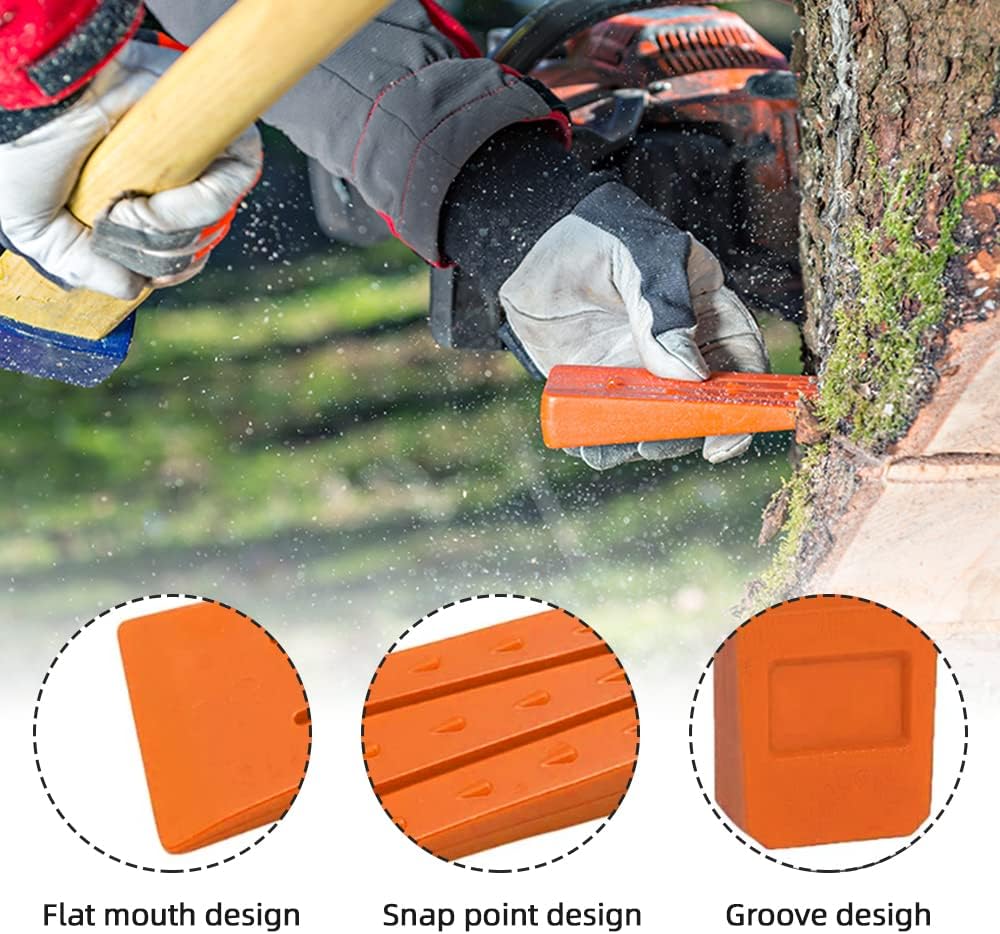 Thumbnail 4 de Aoreun Fällkeil 6 Stück – ABS-Kunststoff Spaltkeil für Holz, 15,5 × 14 × 5,2 cm, inkl. Handschuhe