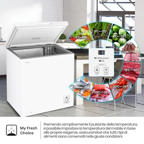 Detalle de Hisense FT200N1AWE NUOVO Congelatore a pozzo 198 L – Display LED, 40 dB, Classe E, bianco