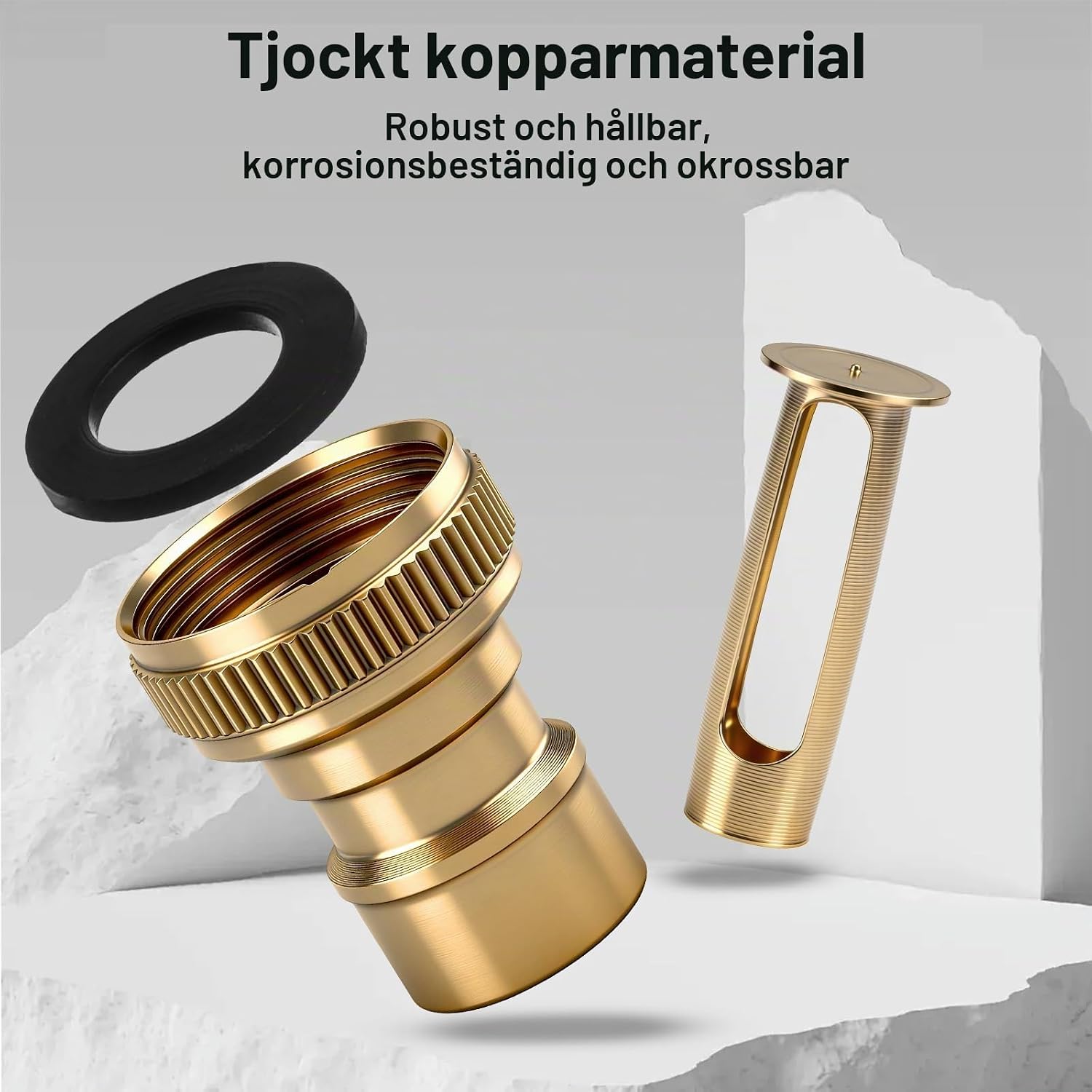Detalle de msymsyu avloppsslangset, 3 m PVC-slang med självstängande koppling