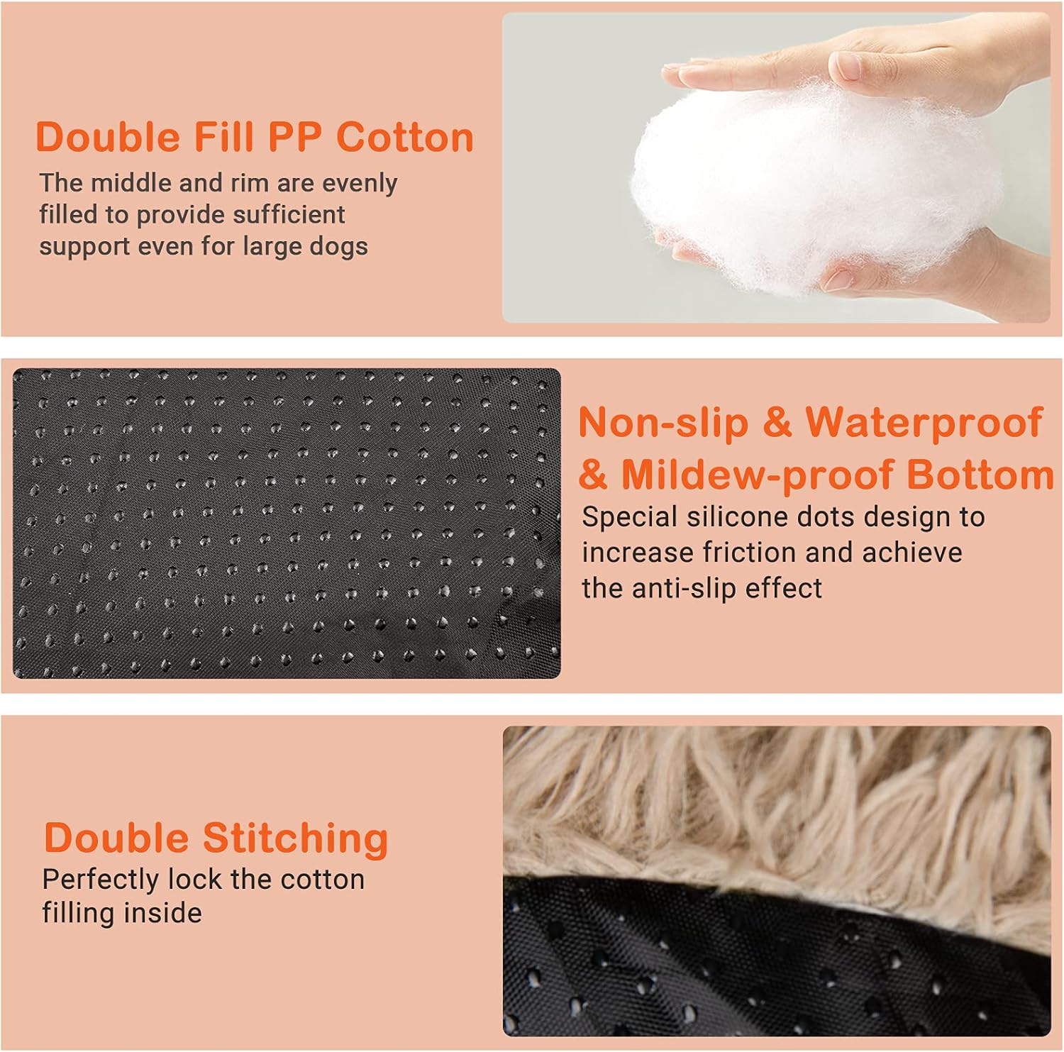 Thumbnail 3 de Moistu Moistu XL Dog Bed Donut Washable – 80cm round calming cushion with non-slip base