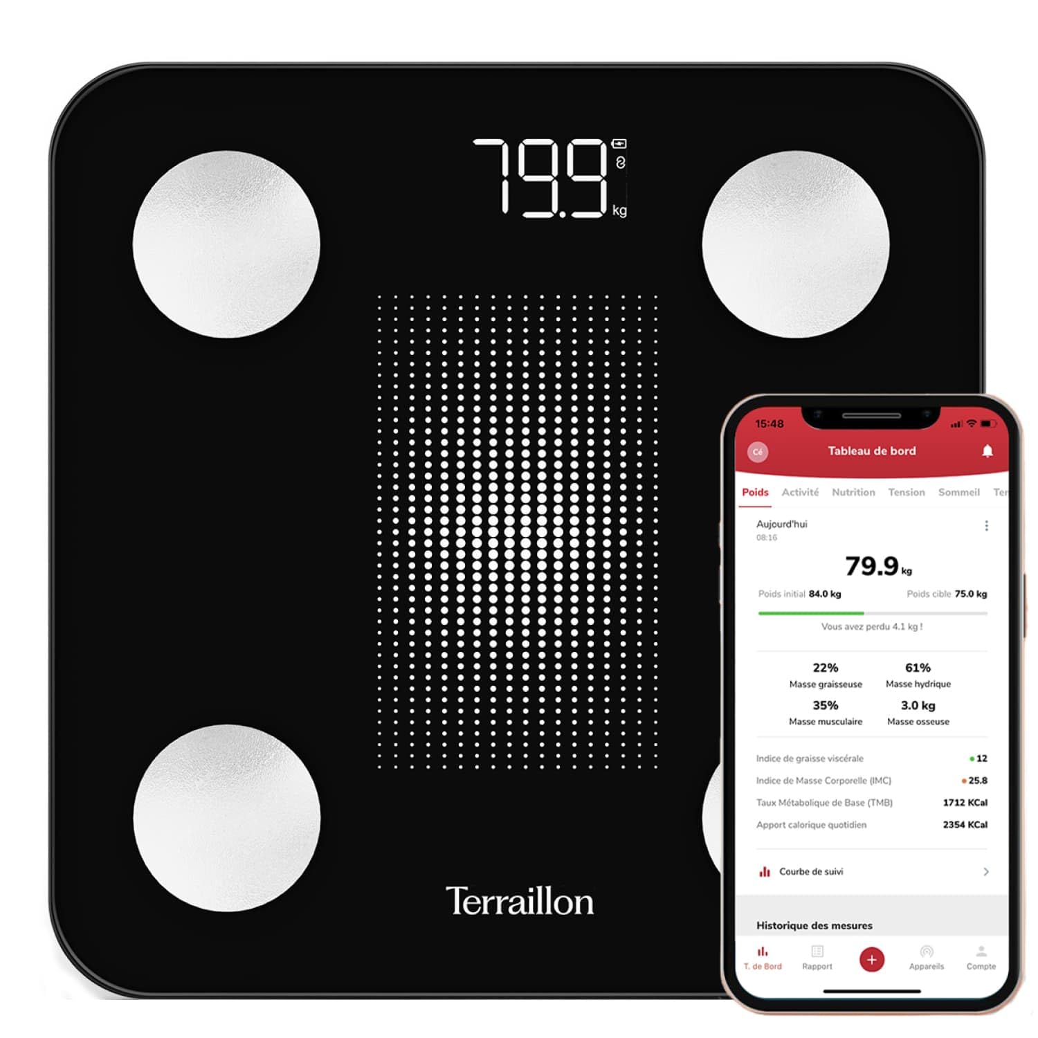 Detalle de TERRAILLON WEIGHT CONNECT balance connectée 180 kg ⚖
