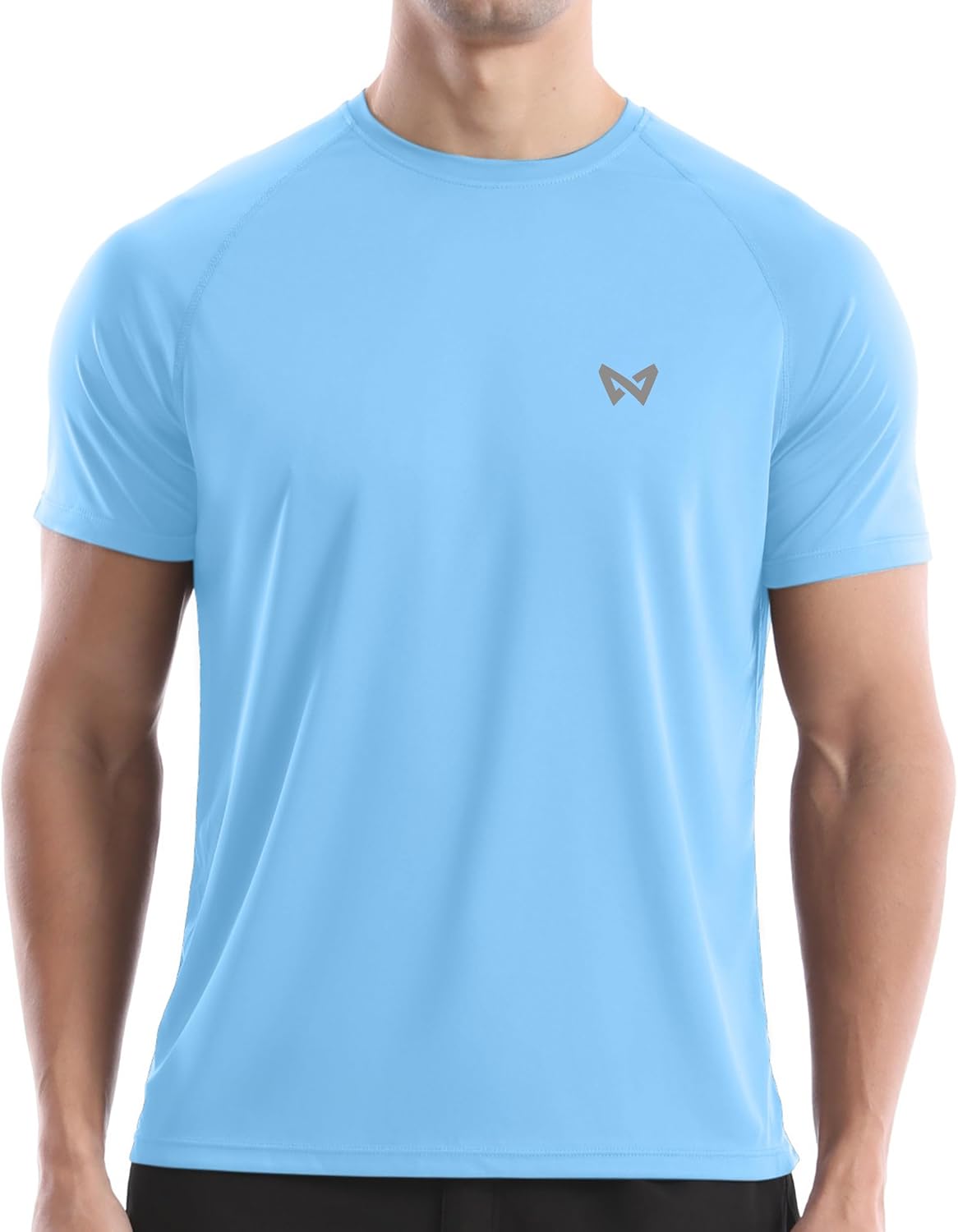 Detalle de WISMBOX Men's Short Sleeve Rash Vest with UPF 50+ | Quick-Dry UV Swim Tee