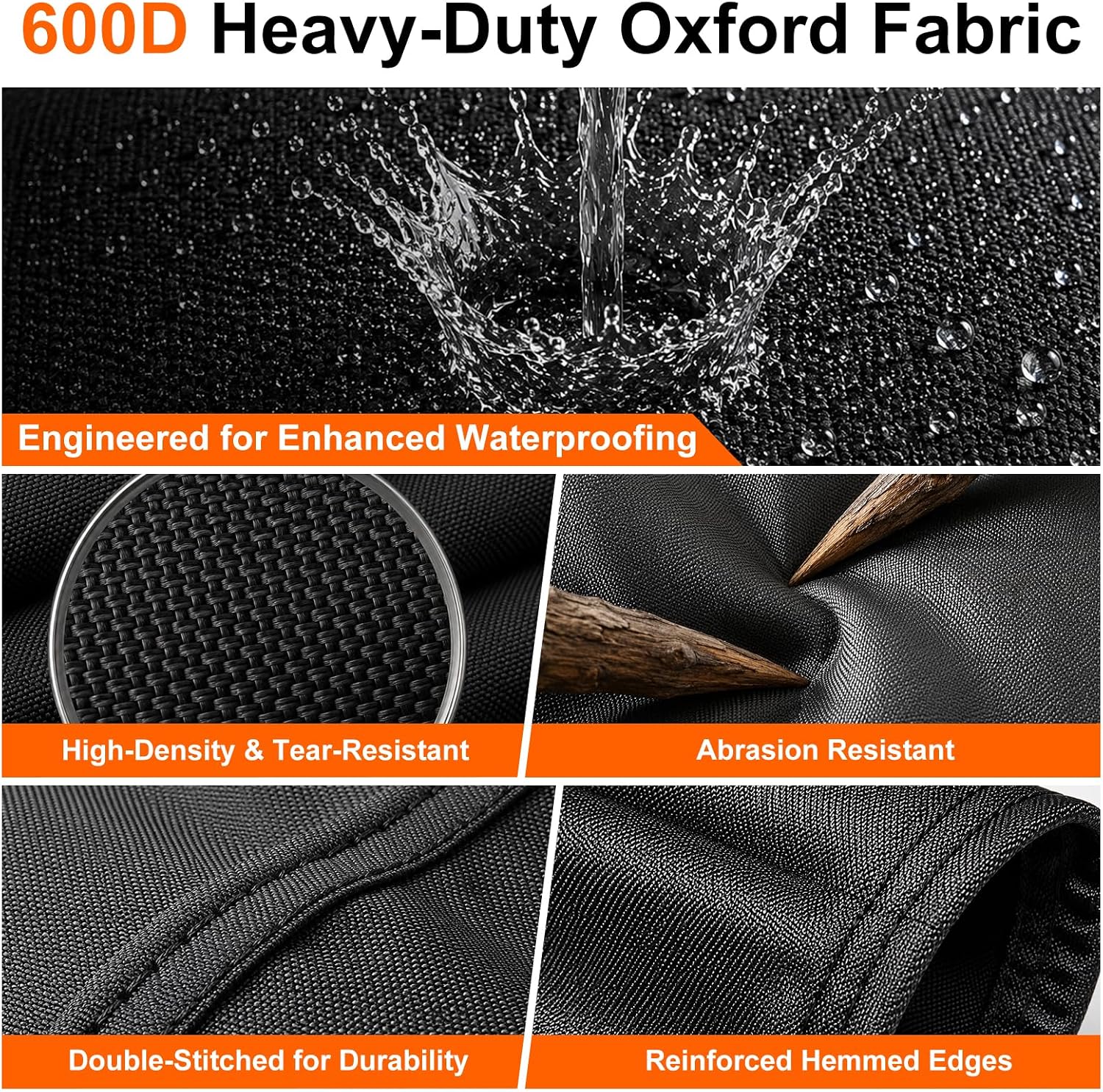 Detalle de TTAJJUNK Patio Chair Cover-2 Pack, 600D Waterproof Covers with Windproof Fastenings
