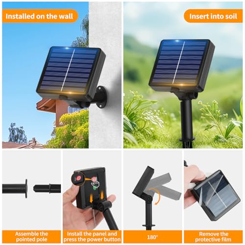 Thumbnail 5 de Hoteril Guirnalda de Luces Solares LED Exterior 51 m – 150 LEDs (3×17 m), IP65, 8 modos con memoria