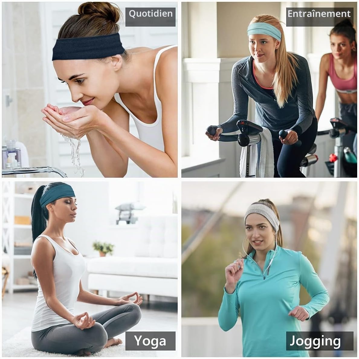 Thumbnail 6 de Flintronic 6 pièces Bandeau Cheveux Femme – antidérapant, éco-confort, sport et yoga