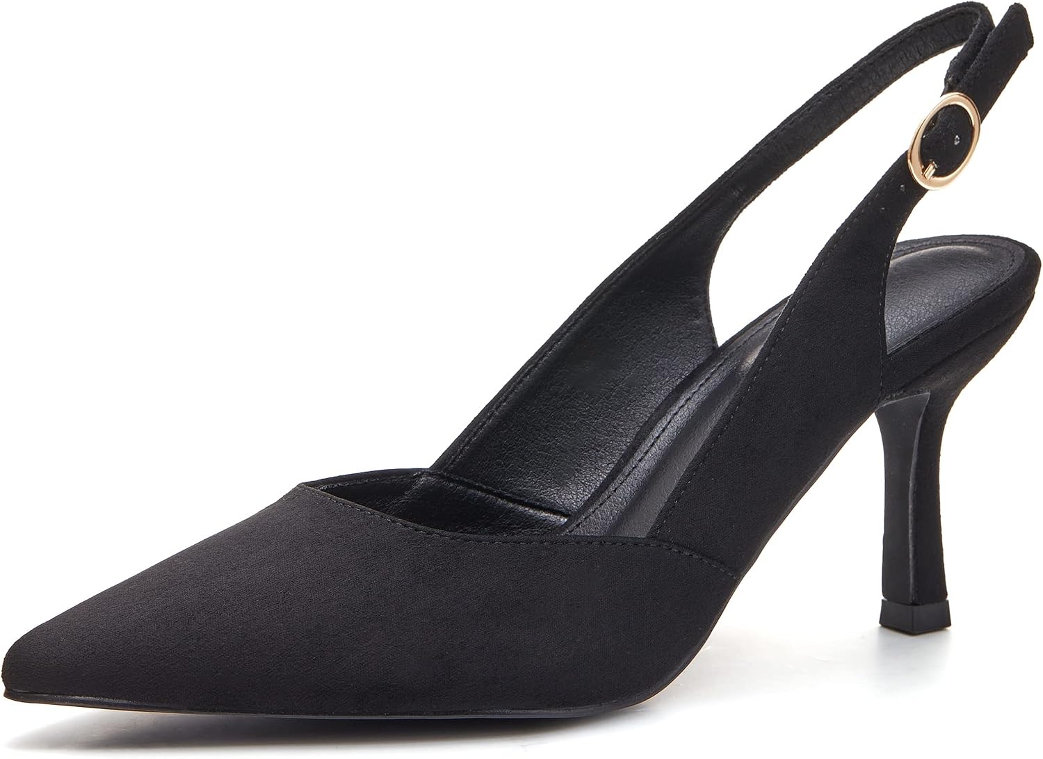 Detalle de Coutgo Women's Slingback Kitten Heels Suede