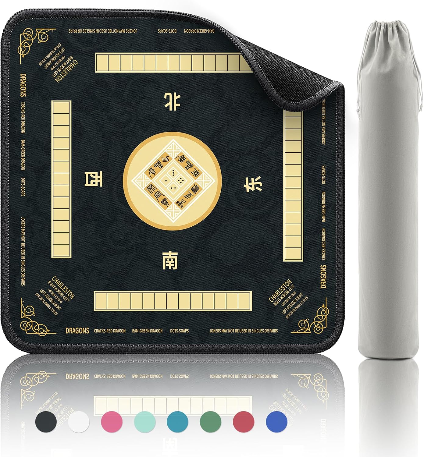 Detalle de 2F22E Mahjong Mat: Non-Slip, Noise-Reducing Gaming Surface (32.4x32.4 Inches)