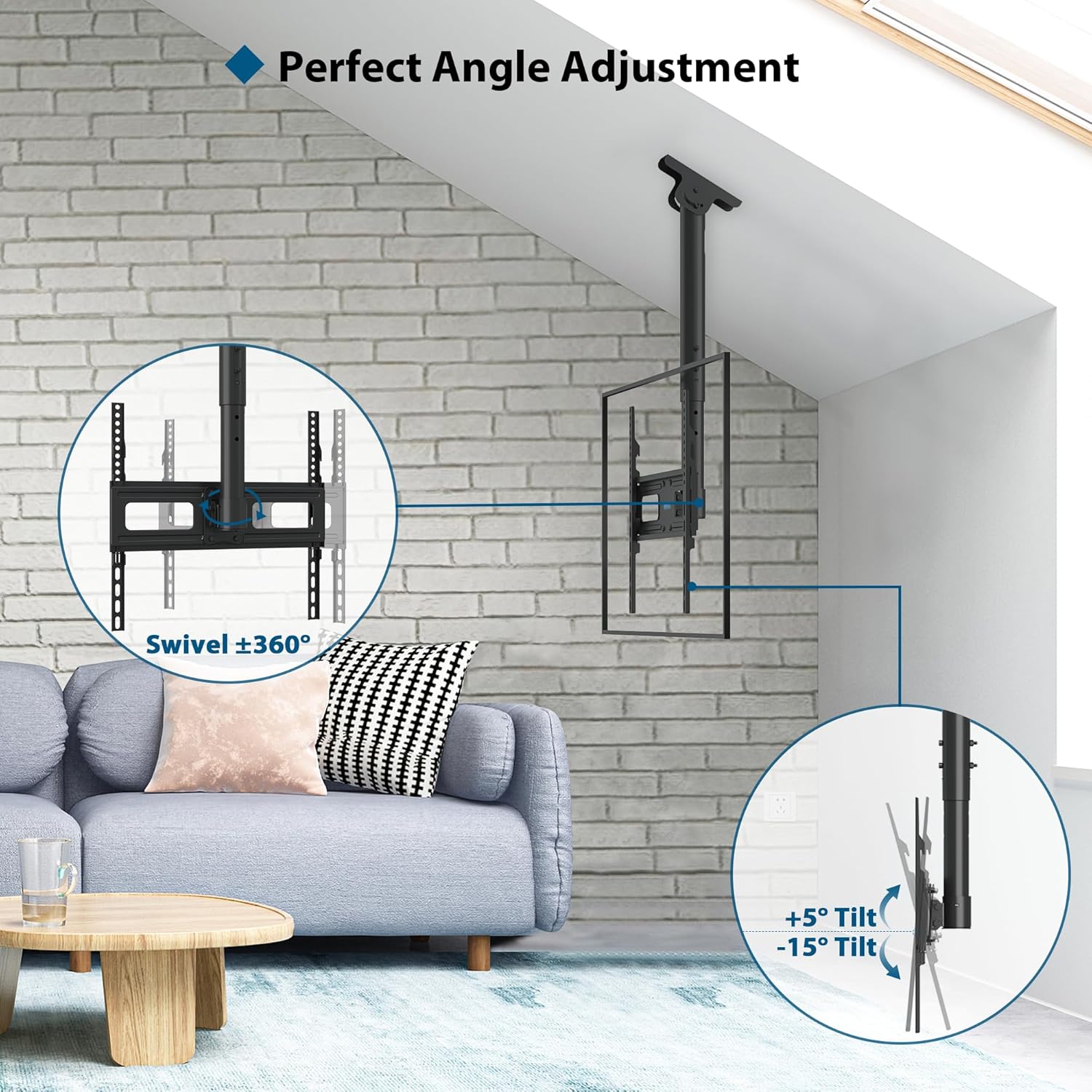 Detalle 2 de BONTEC TV-Deckenhalterung 26–65 Zoll