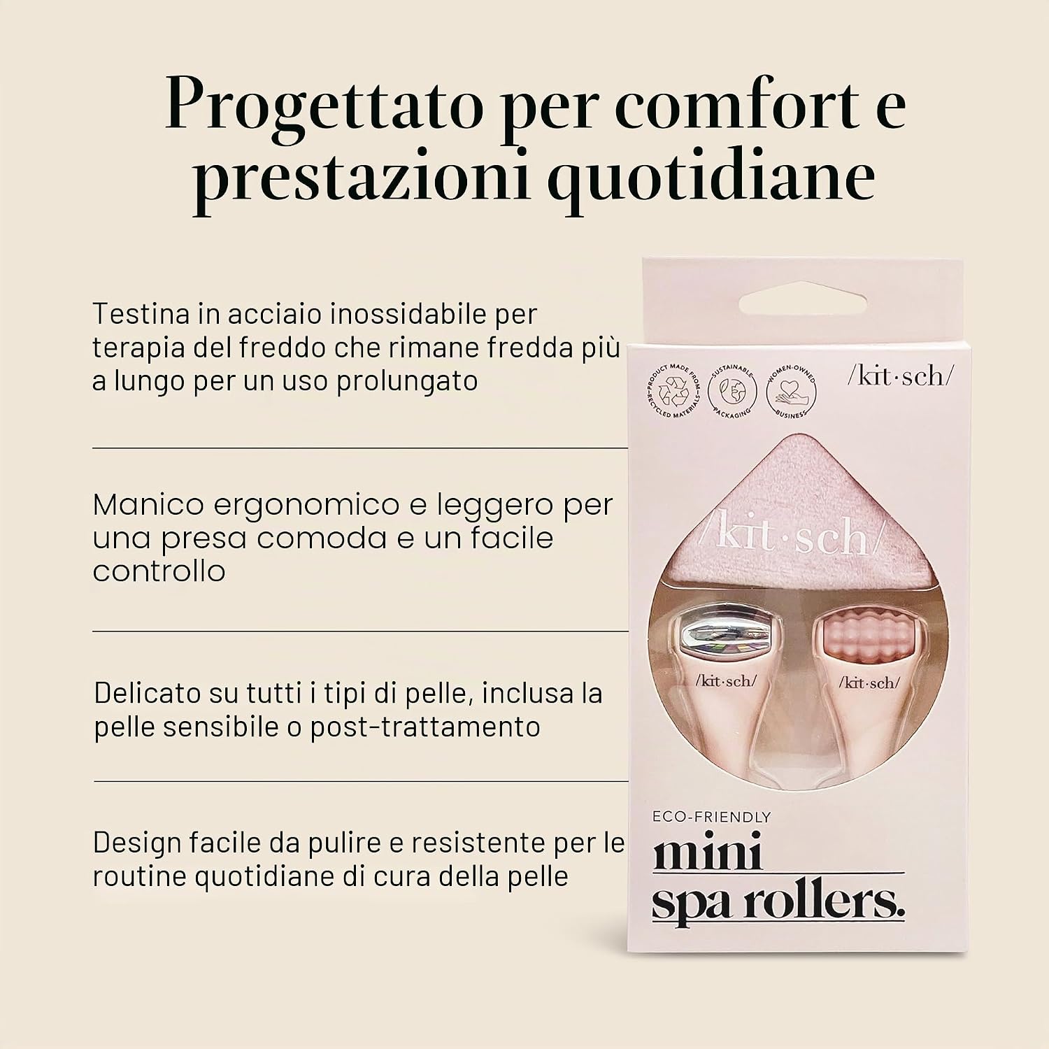 Detalle de Kitsch Mini Rullo Viso Viso & Rullo Ghiaccio Set occhi e viso per terapia fredda