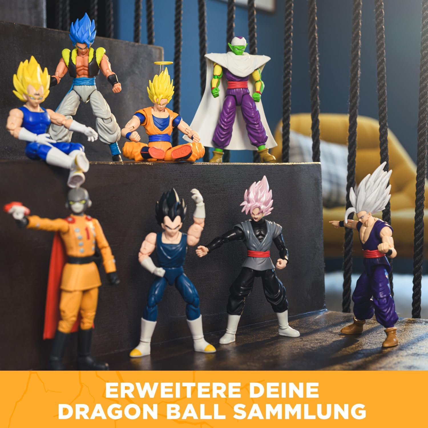 Detalle de BANDAI Dragon Ball Super – Figurine articulée Dragon Stars 17 cm Blue Goku (Super Saiyan Blue)