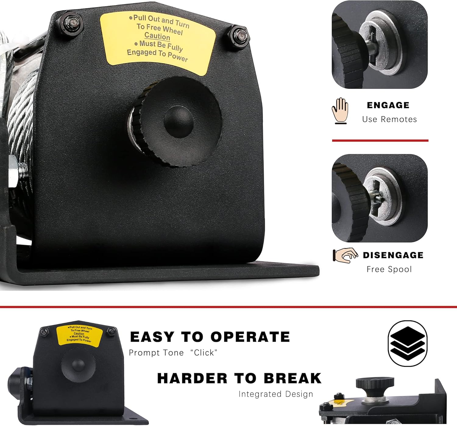 Detalle 2 de X-BULL 12V 3000LBS Electric Winch ðŸ›