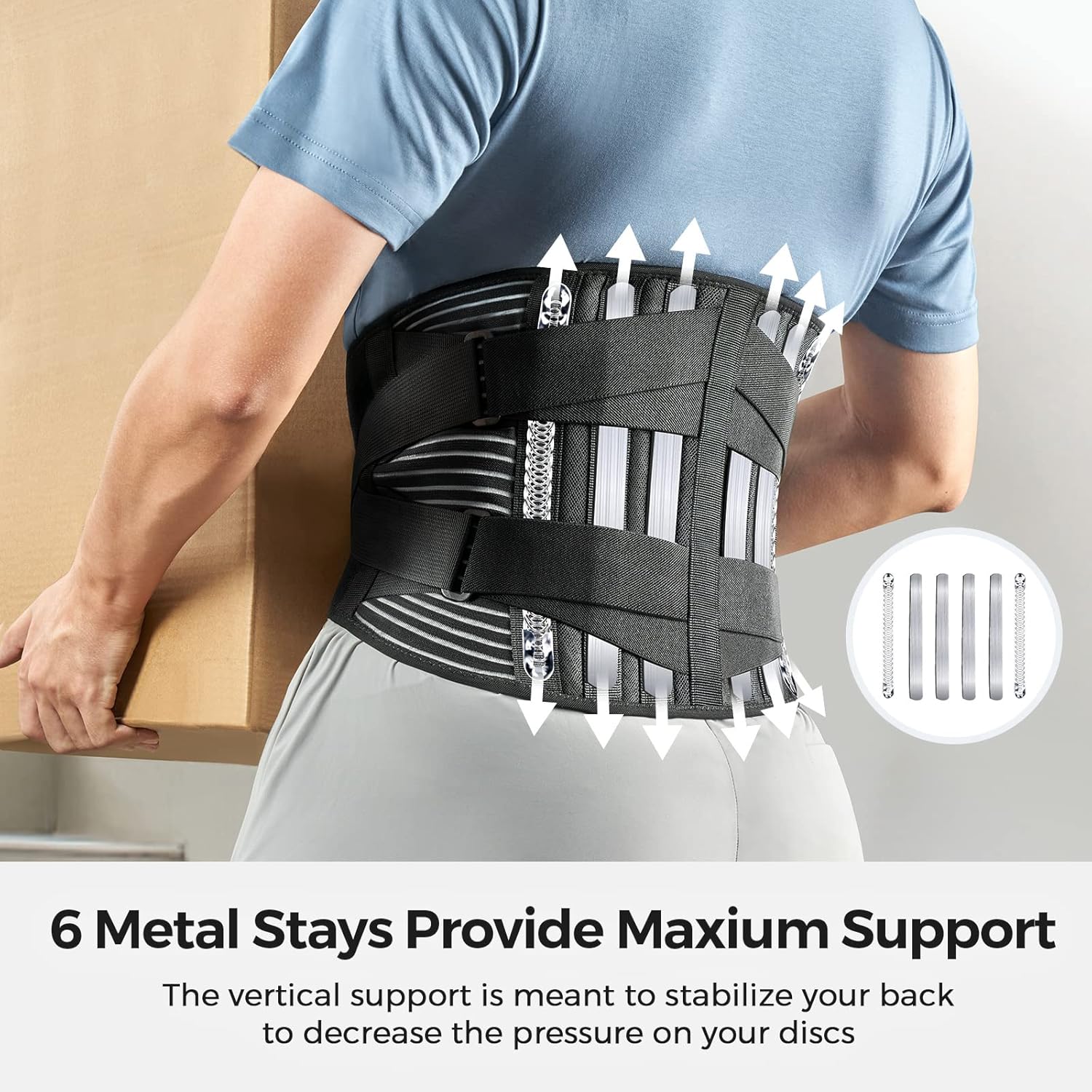Thumbnail 1 de FREETOO lumbar back brace with 6 stays