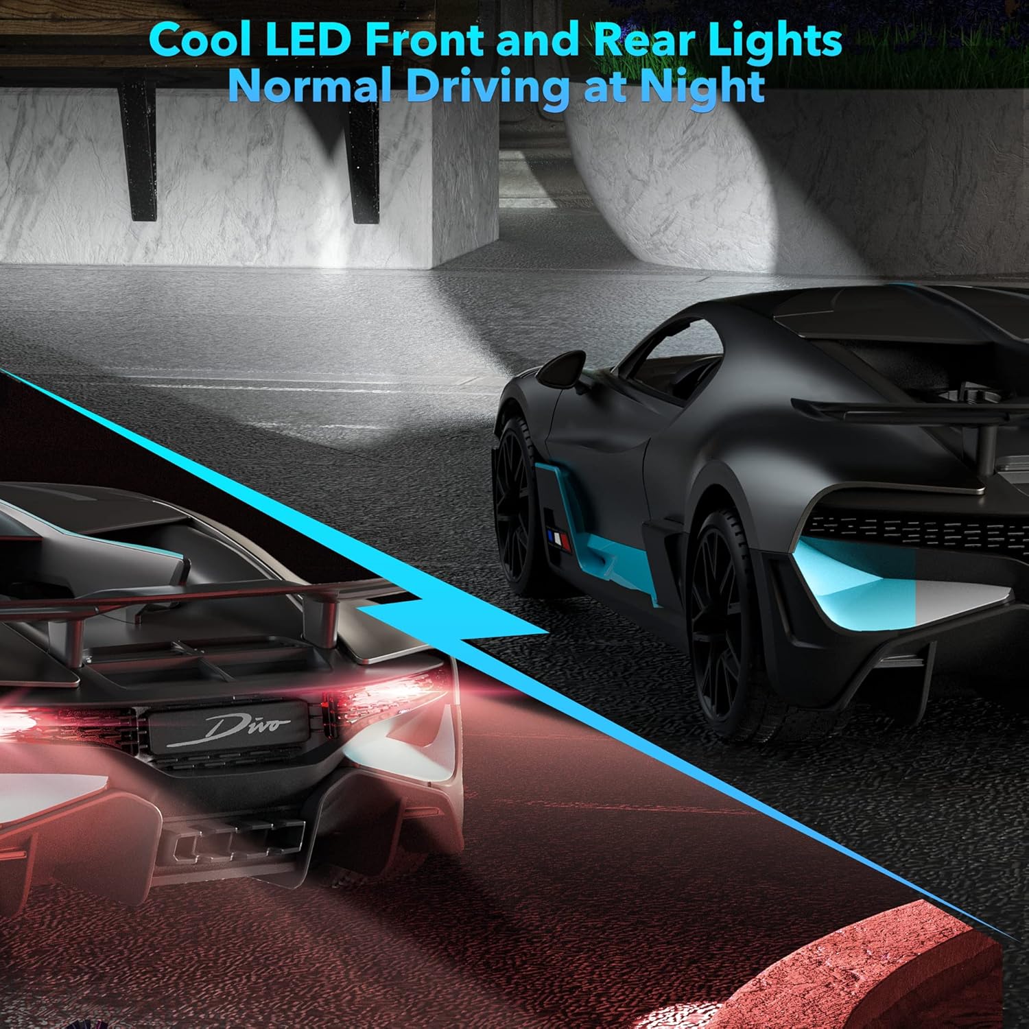 Thumbnail 6 de MIEBELY Bugatti Divo 1/16 Scale RC Car (2.4Ghz, 12Km/h) with Headlight, Proportional Trigger Control