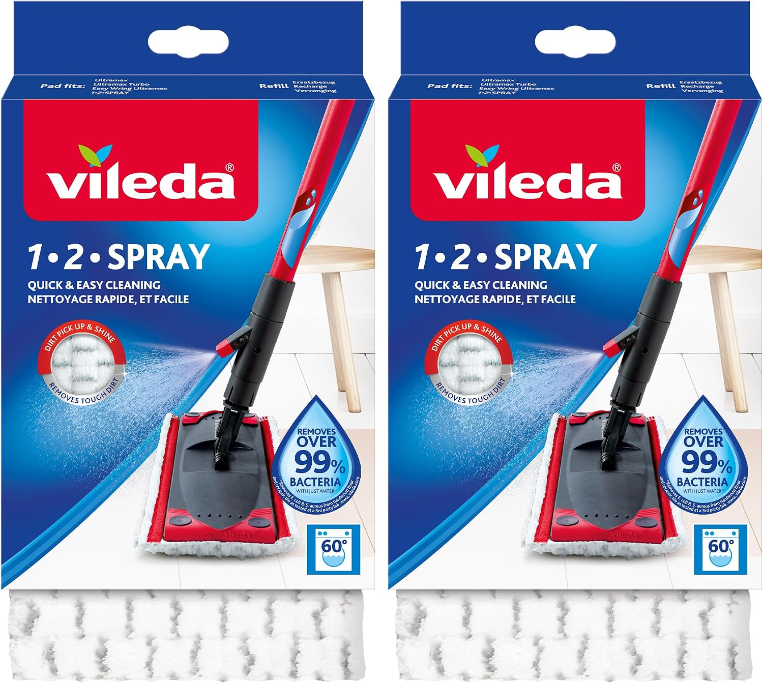 Thumbnail 5 de Vileda 1-2 Spray Microfibre Pads Refills