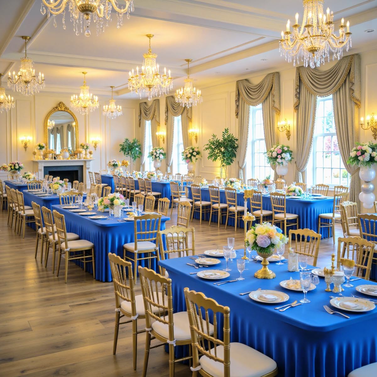 Thumbnail 1 de leegleri Royal Blue 6ft Spandex Tablecloths