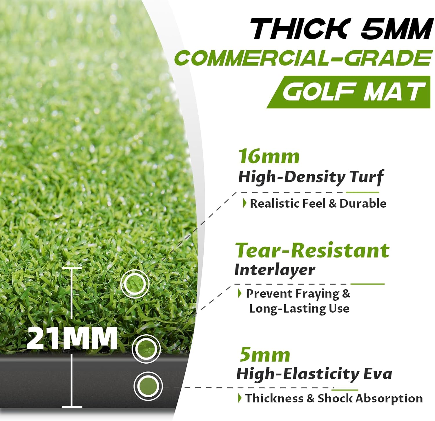 Detalle 2 de Bltend Golf Mat 5x4ft & 5x5ft ⚙