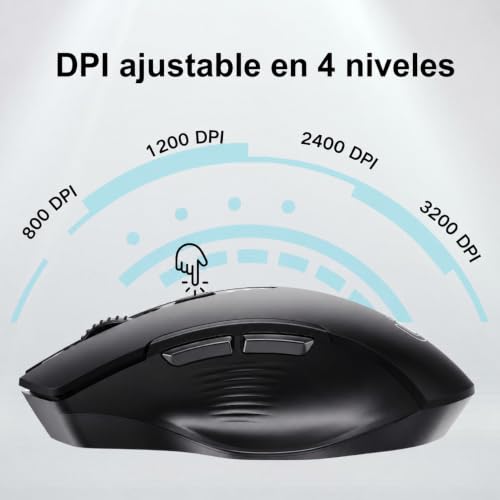 Detalle 2 de Uineer Ratón Inalámbrico 3200 dpi – Negro Mate