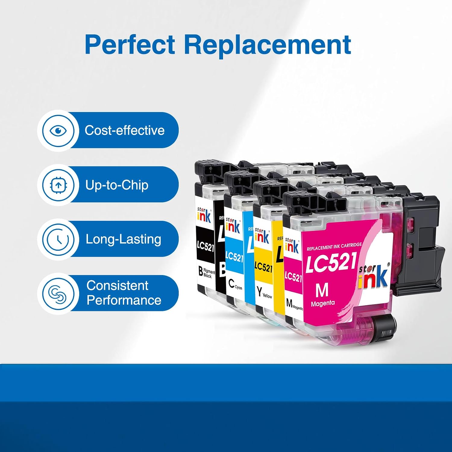 Detalle de Starink LC521 Replacement Ink Cartridges for Brother: Practical, Compatible Colour Set